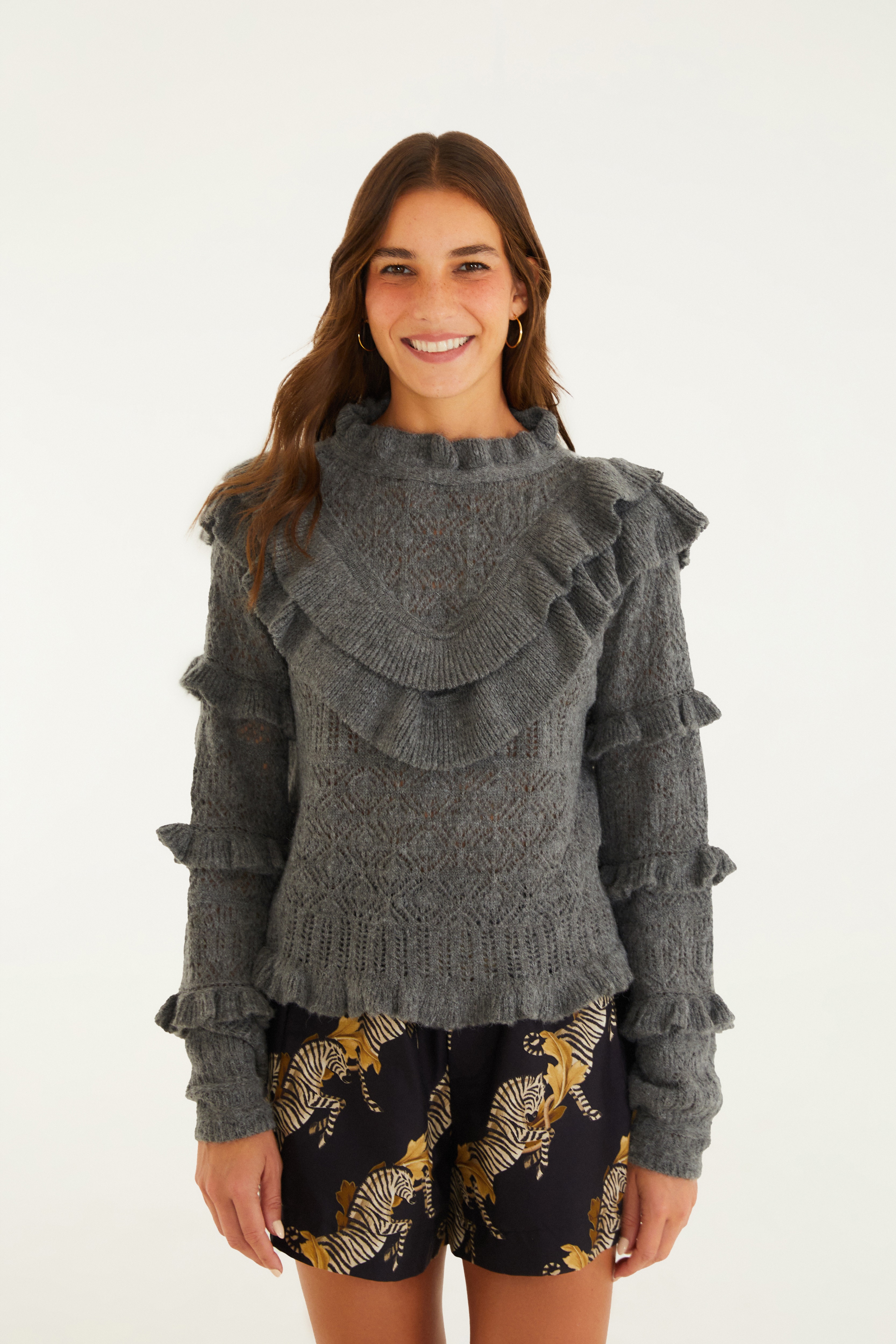 Pull Tricot Romântico Mescla