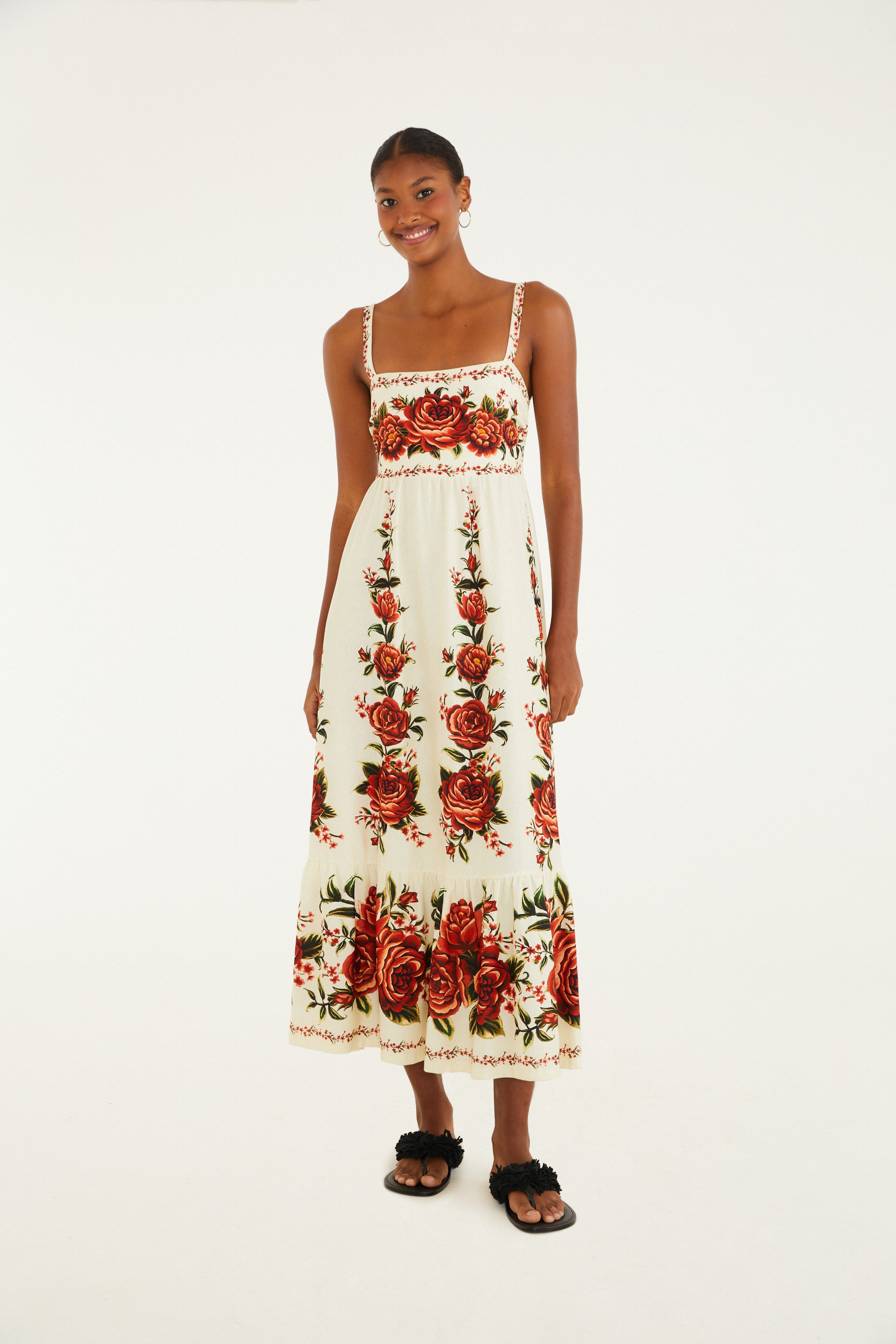 Vestido Cropped Estampado Rosália