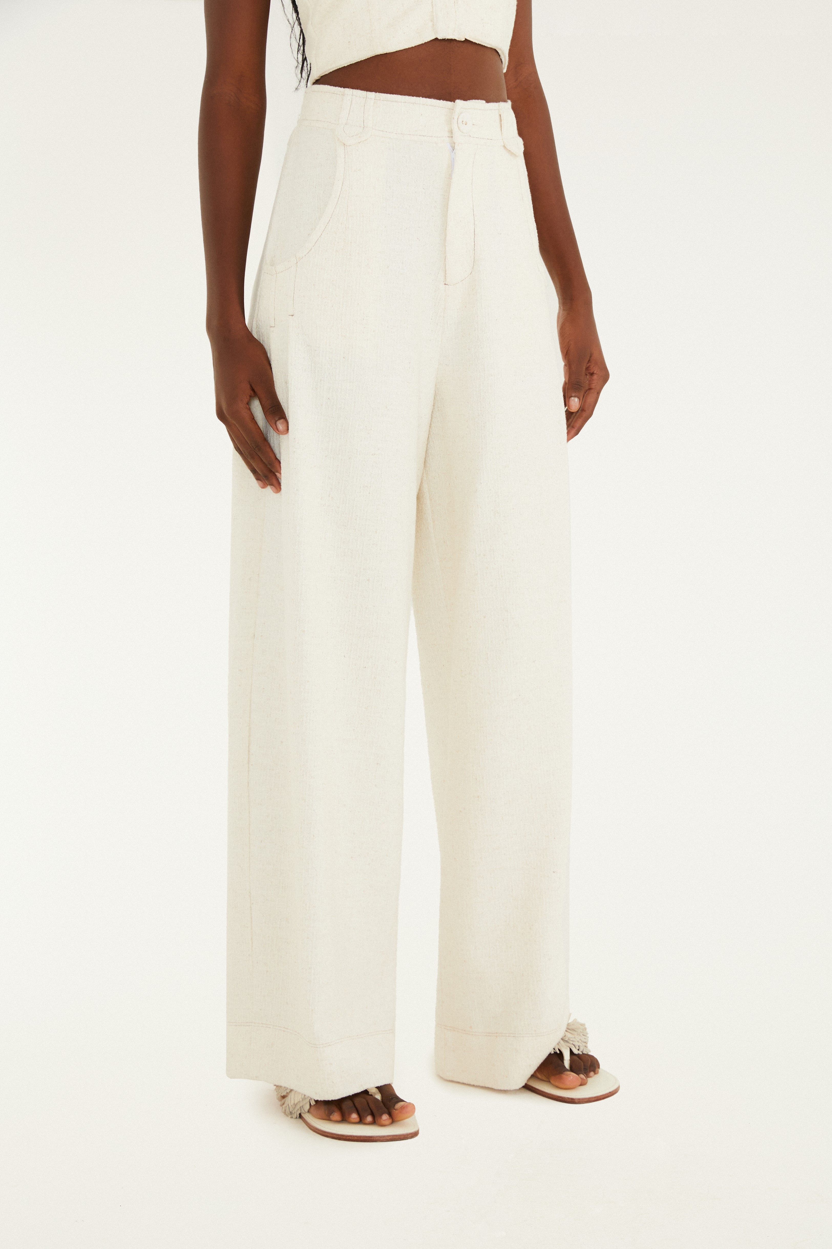 Calça Pregas Tweed