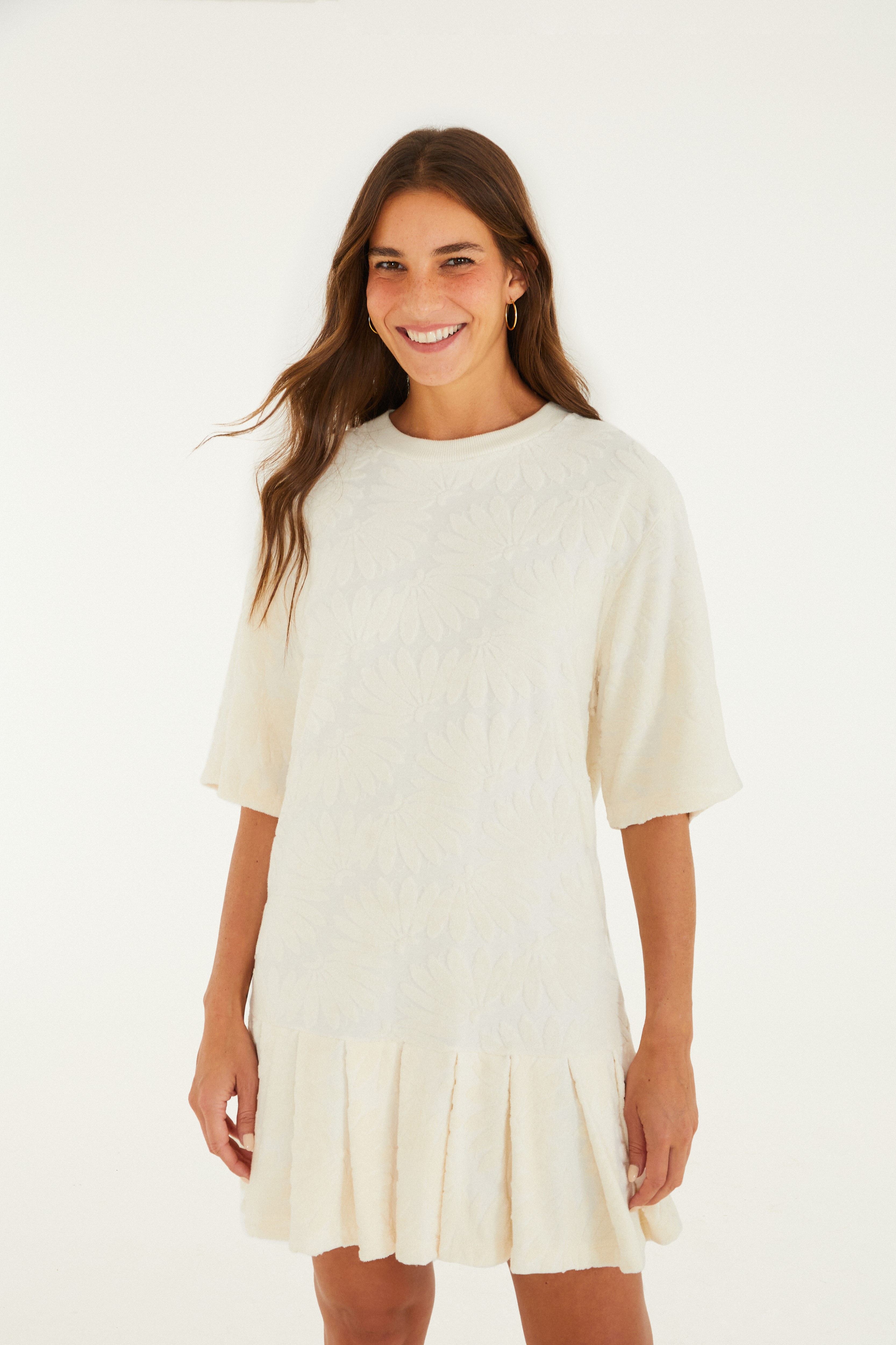 Vestido Curto Jacquard Atoalhado