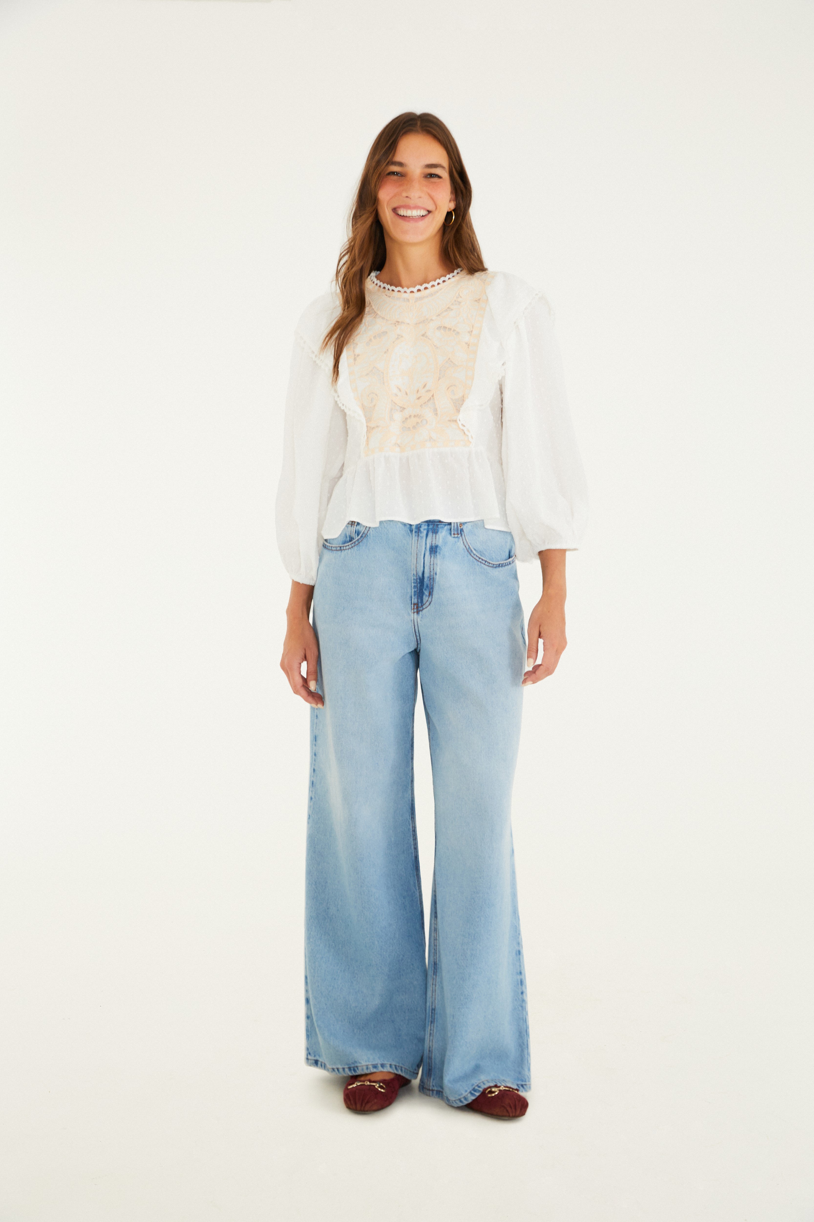 Calça Jeans Wide