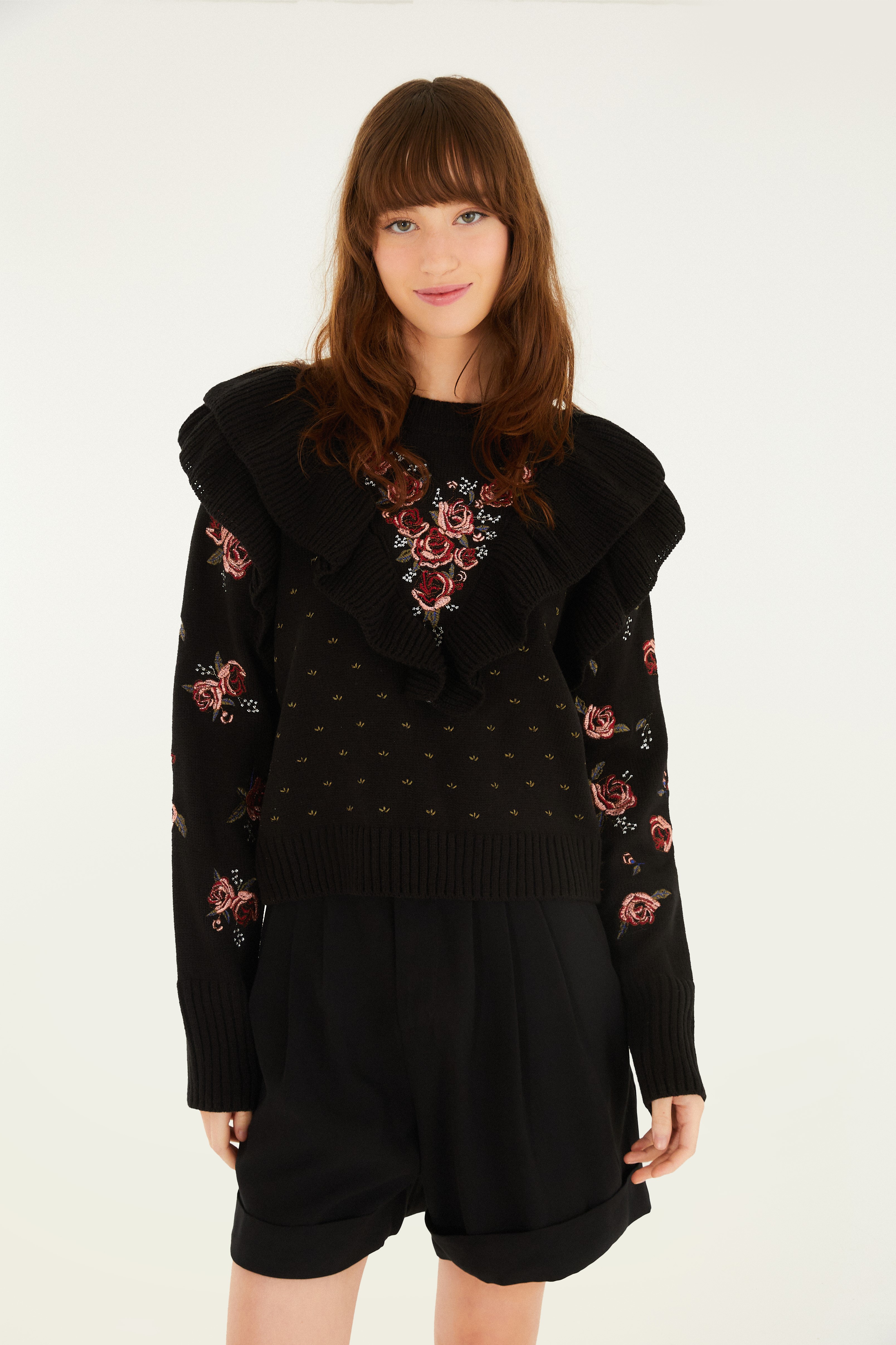 Pull Tricot Babado Rosália