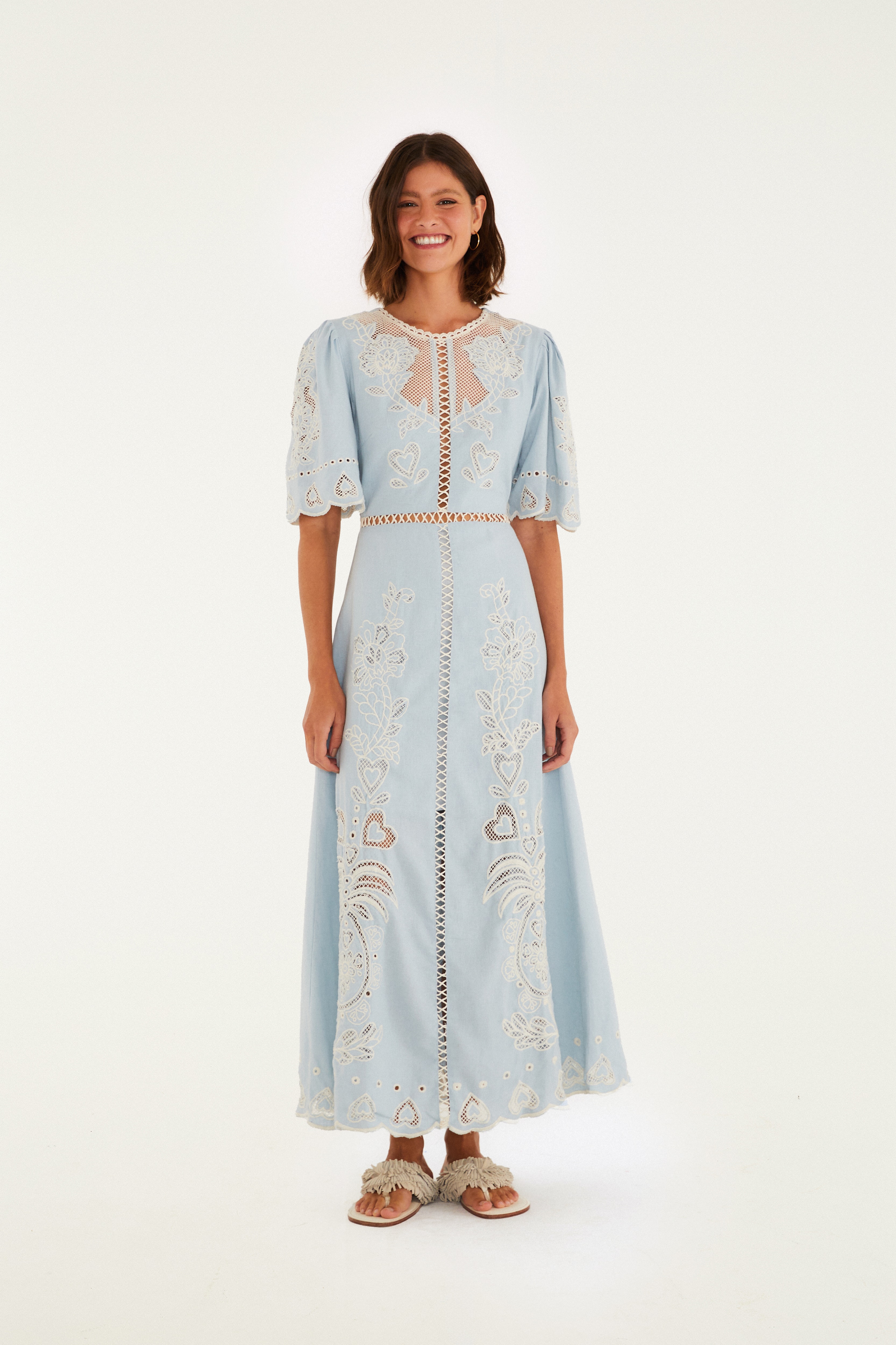 Vestido Richelieu Estampado Sabor De Sol