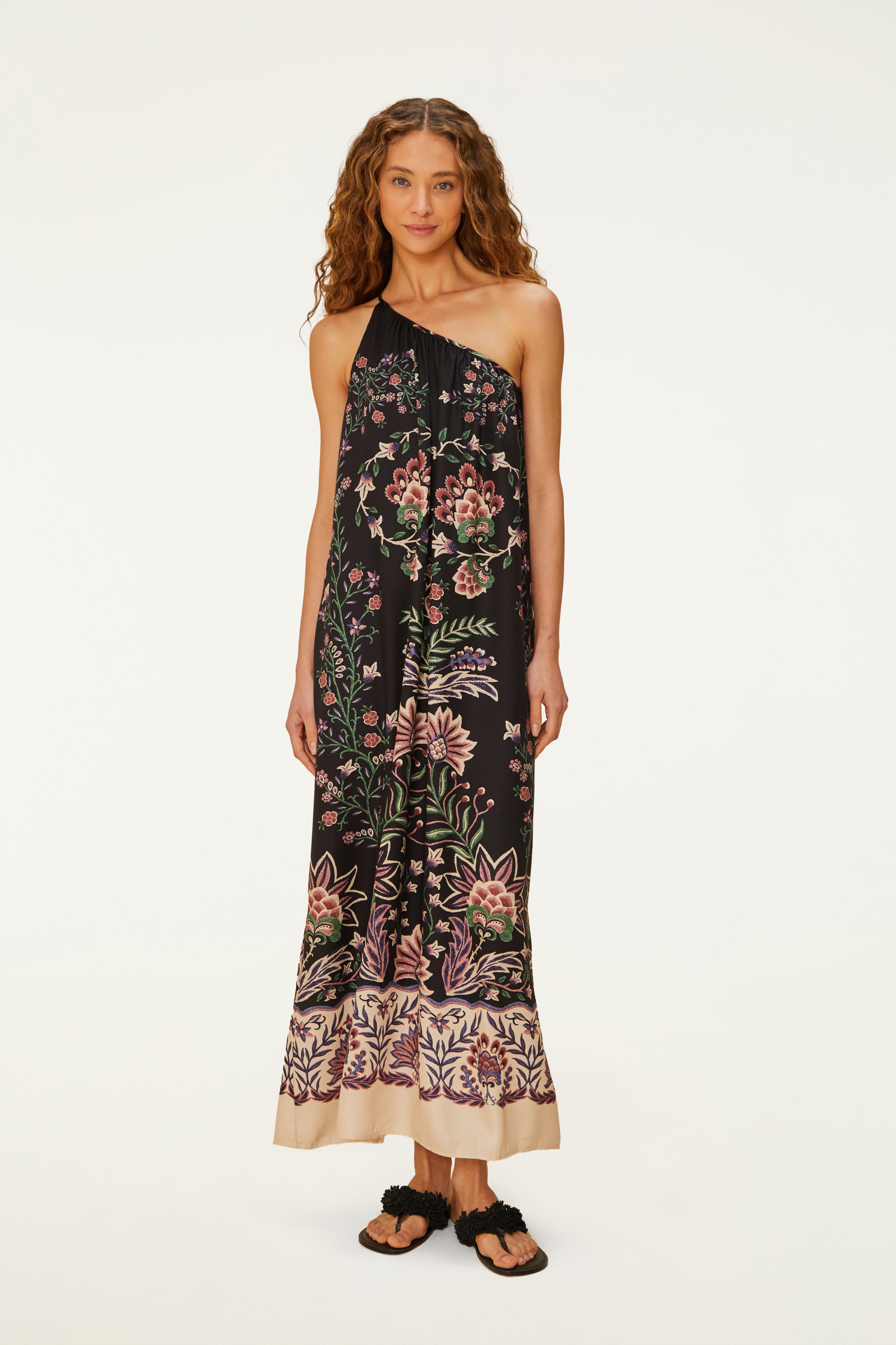 Vestido Longo Estampado Jardim Maravilhoso
