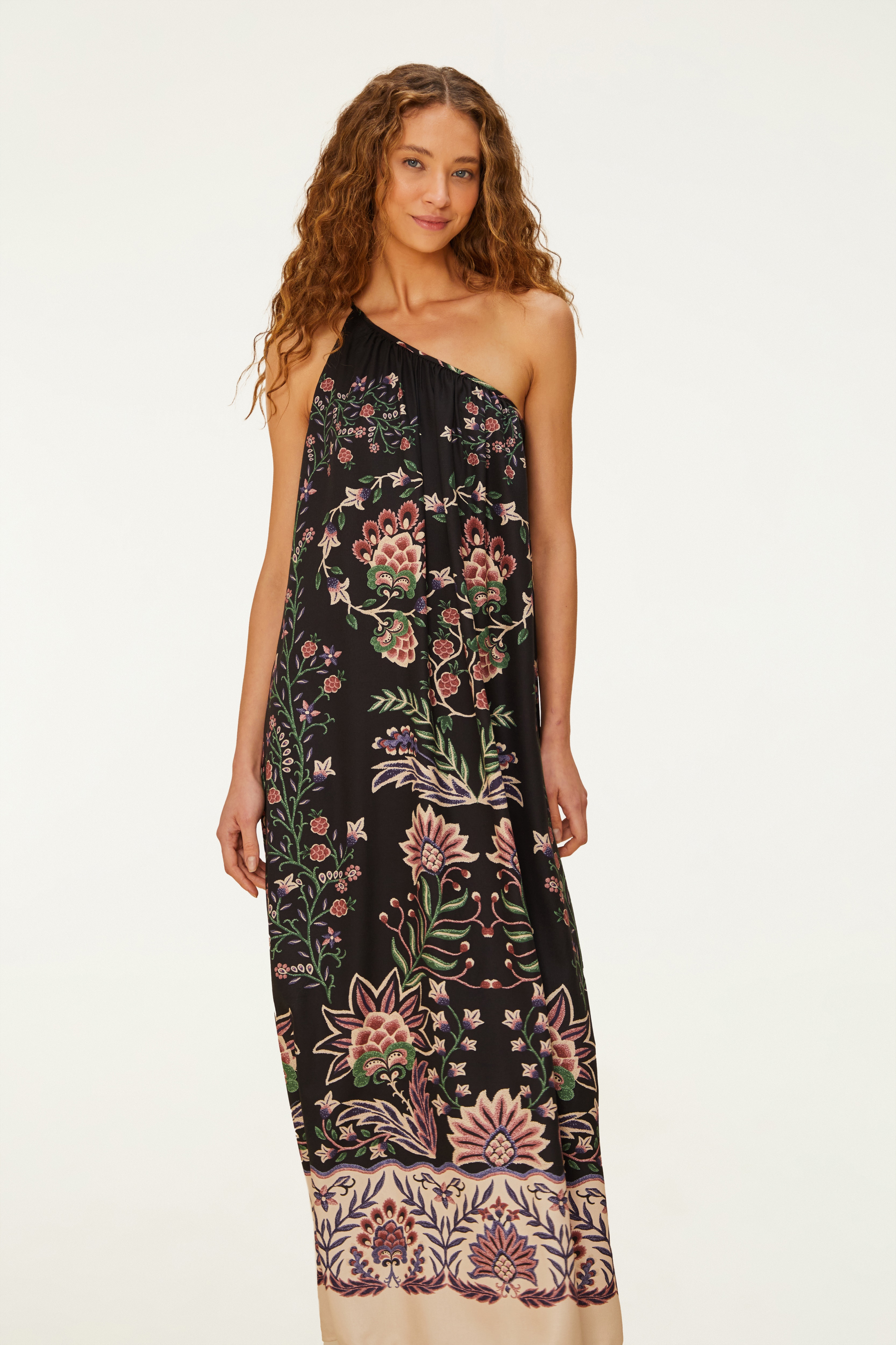 Vestido Longo Estampado Jardim Maravilhoso