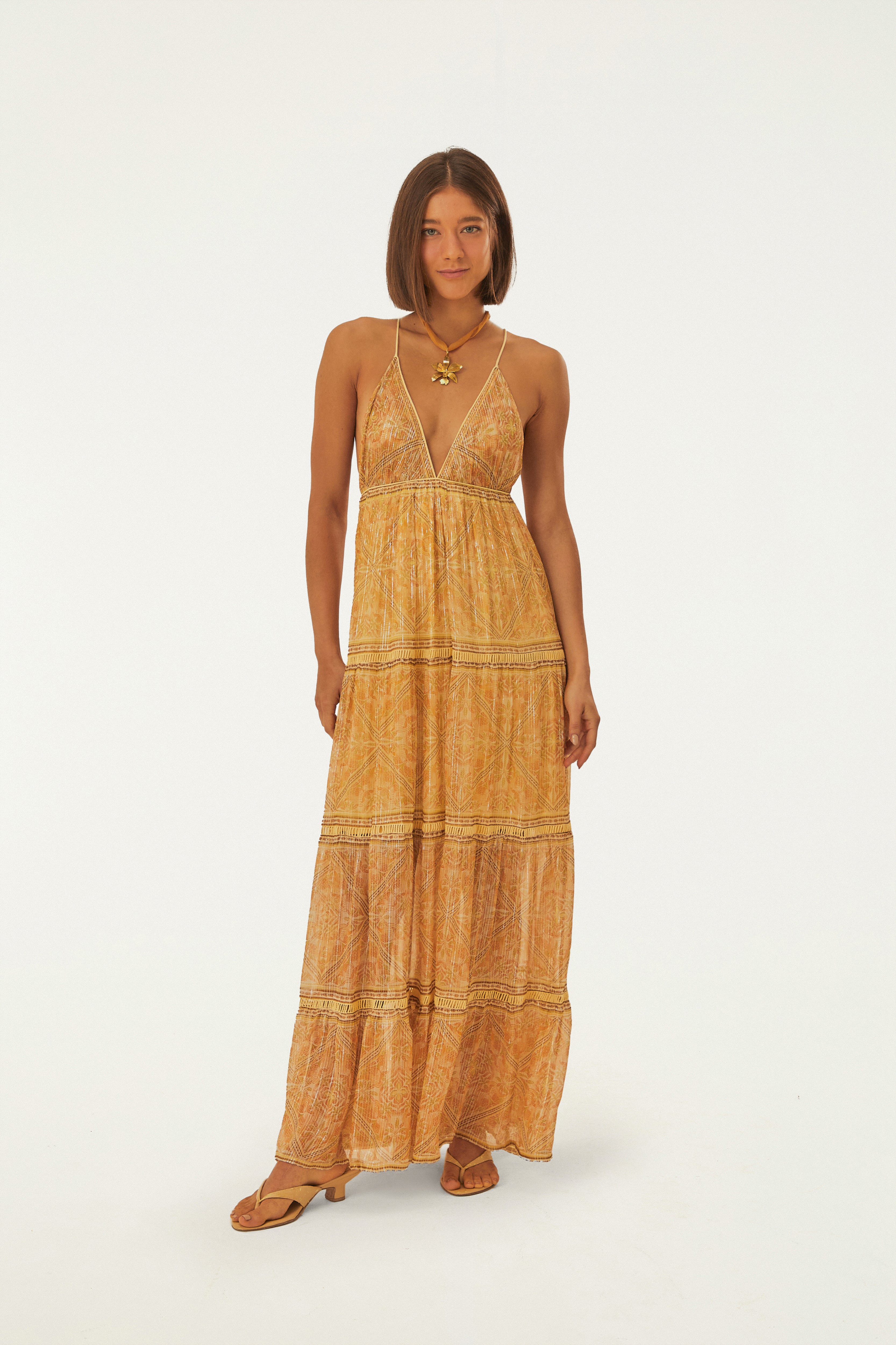Vestido Longo Estampado Foz