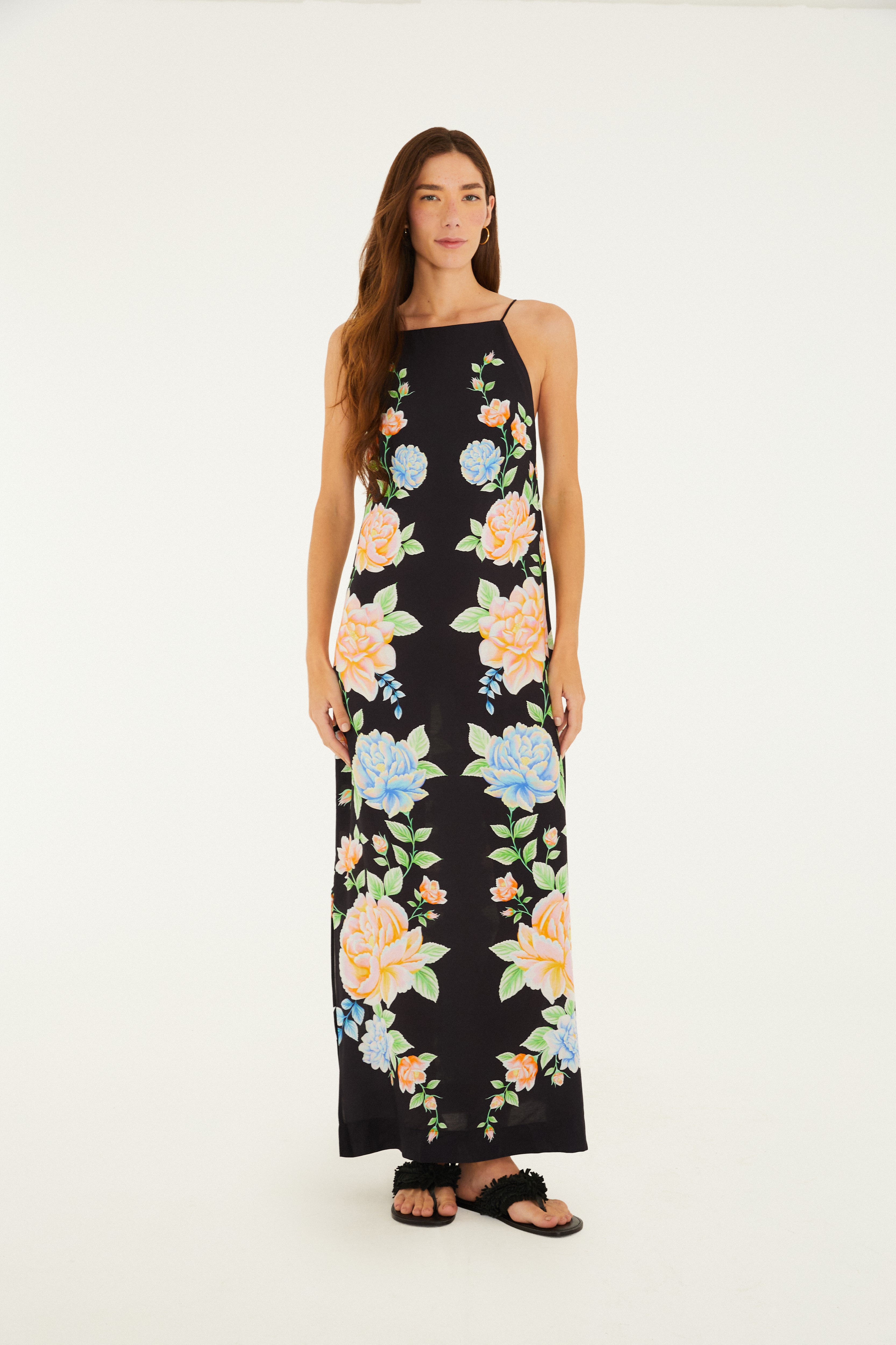 Vestido Cropped Estampado Floral Sofia