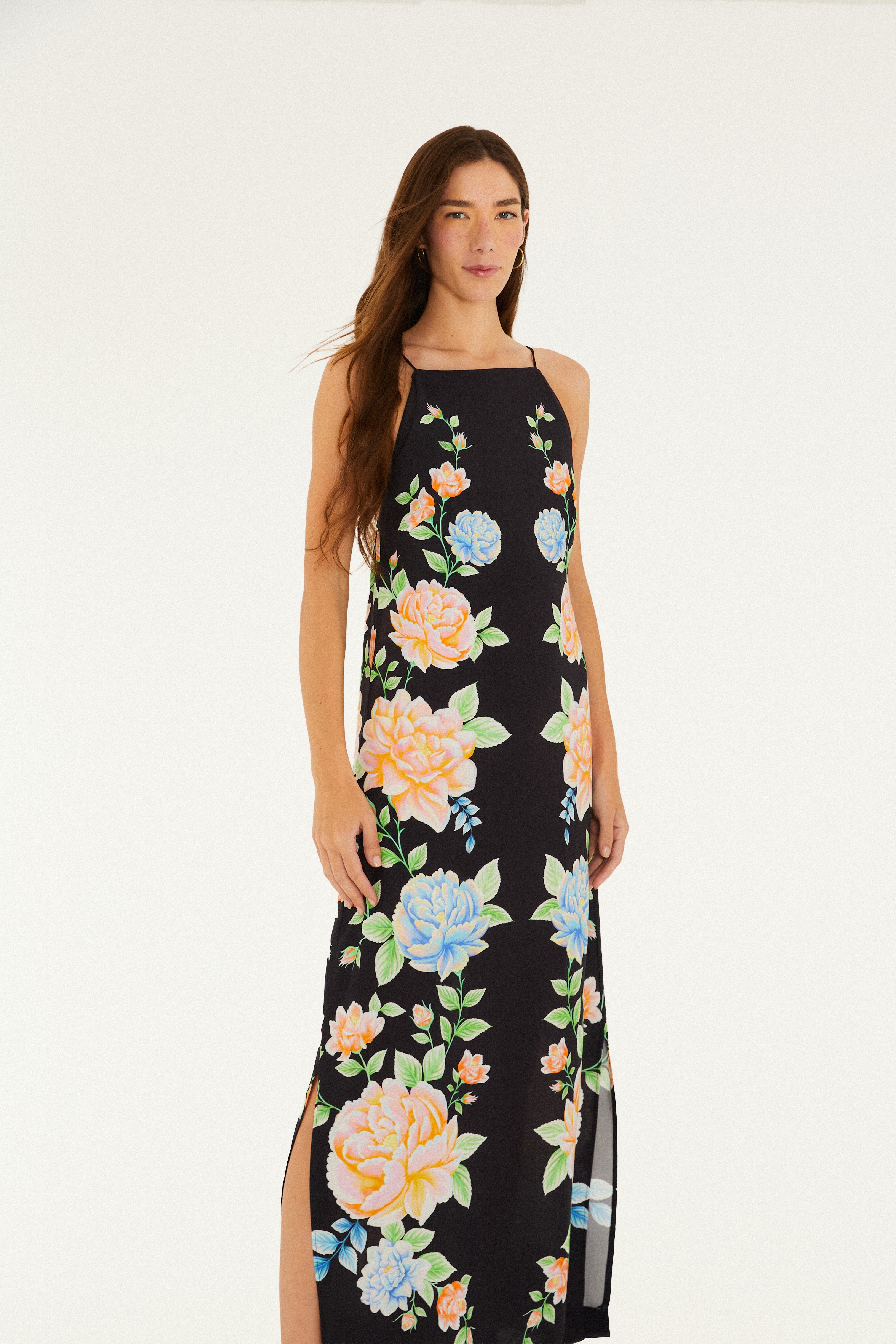 Vestido Cropped Estampado Floral Sofia