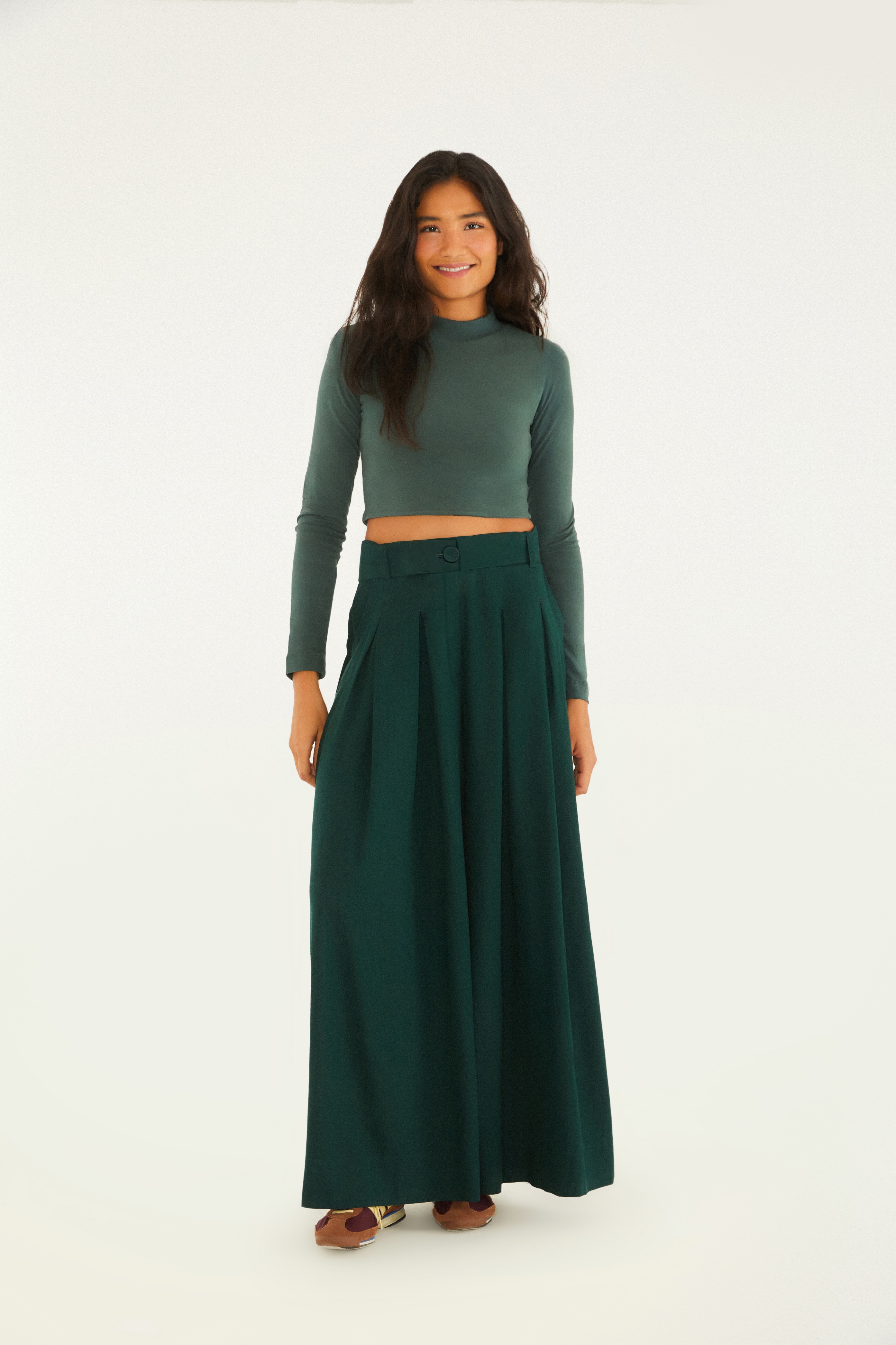 Calça Pantalona Pregas