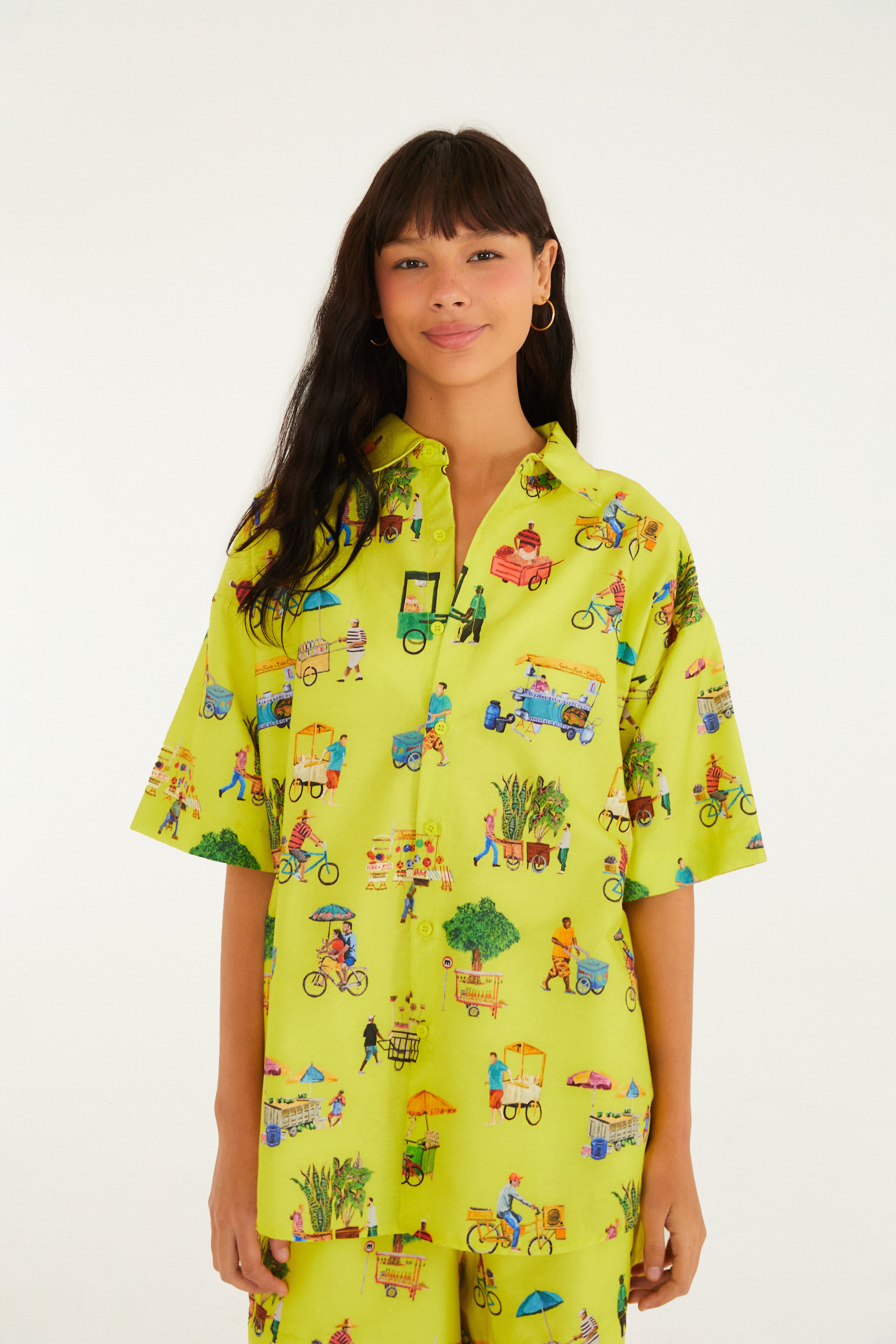 Camisa Uni Estampada Vidas Sobre Rodas