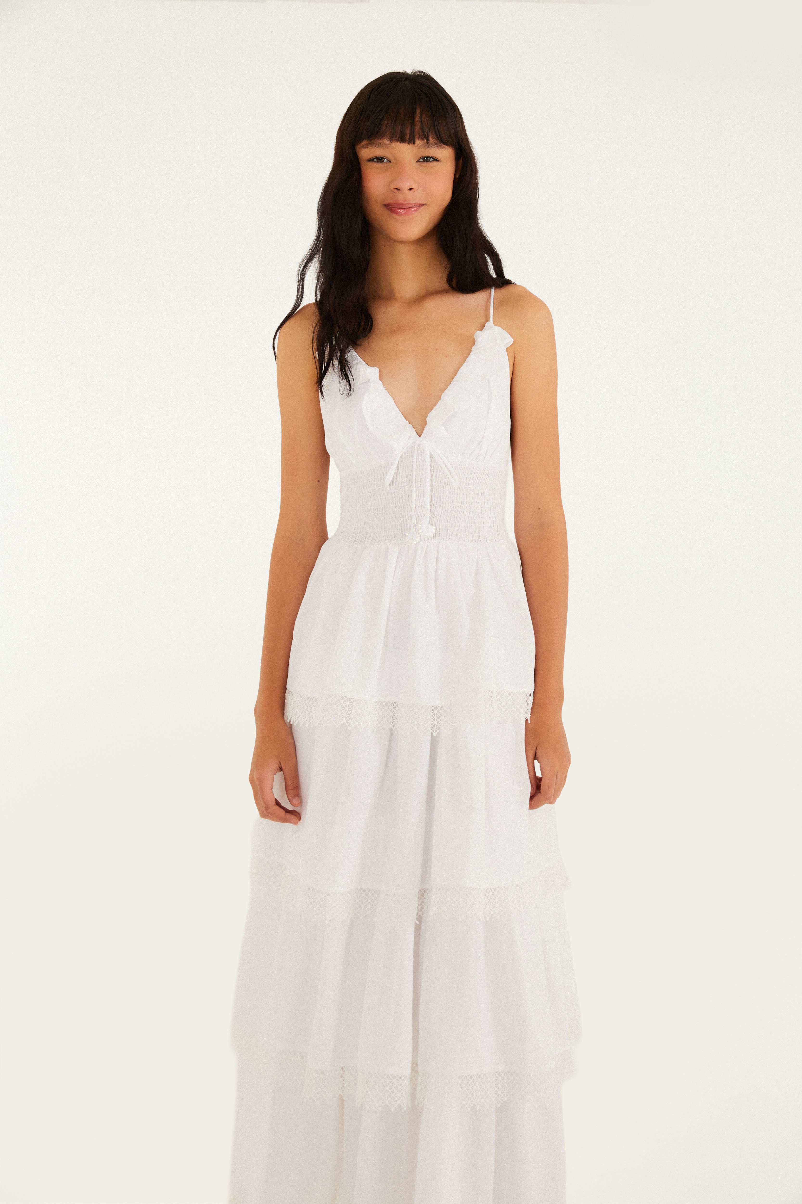 Vestido Artesanal Romântico Babados