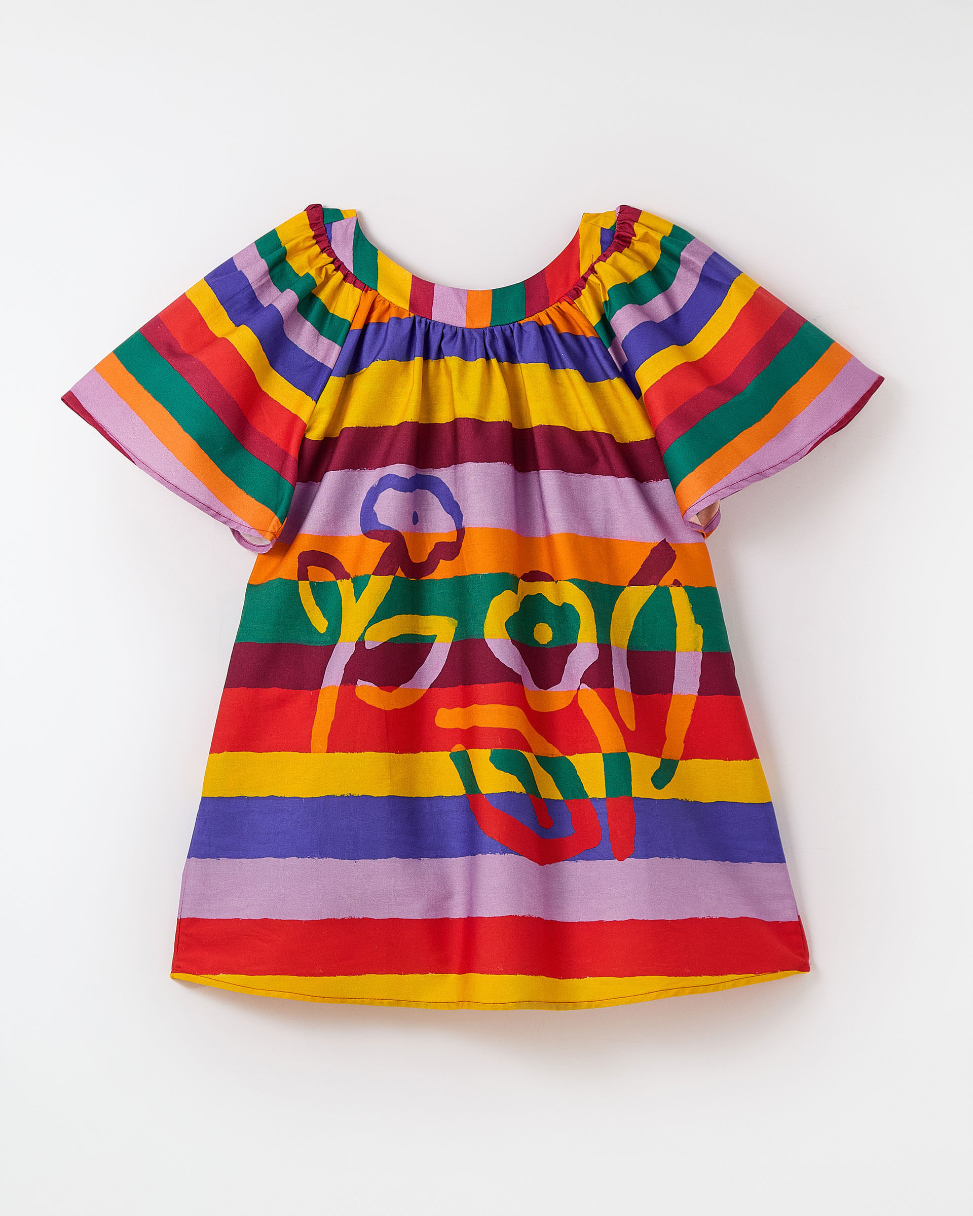 Vestido Barrado Flor De Rayas