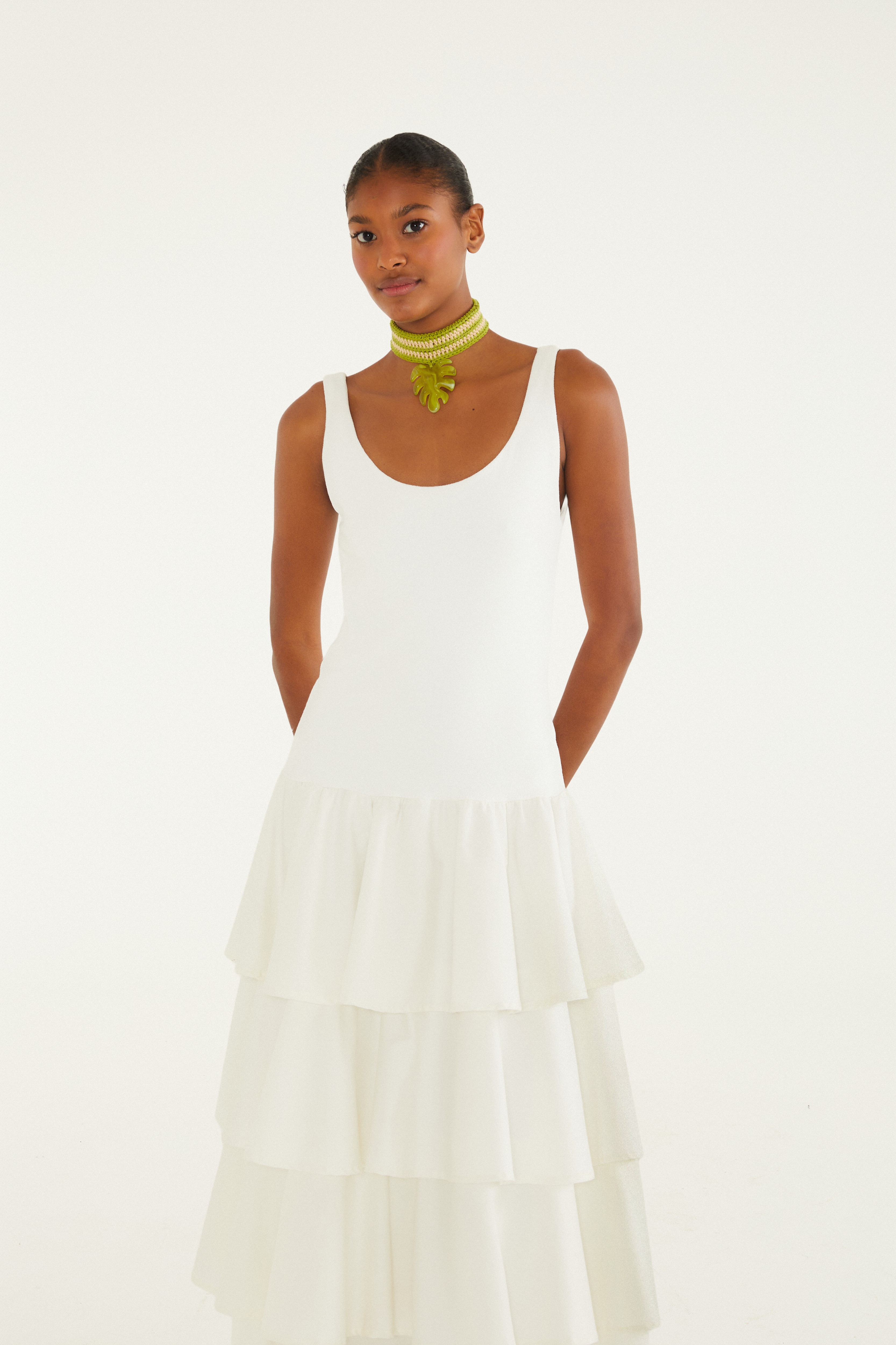 Vestido Cropped Babados