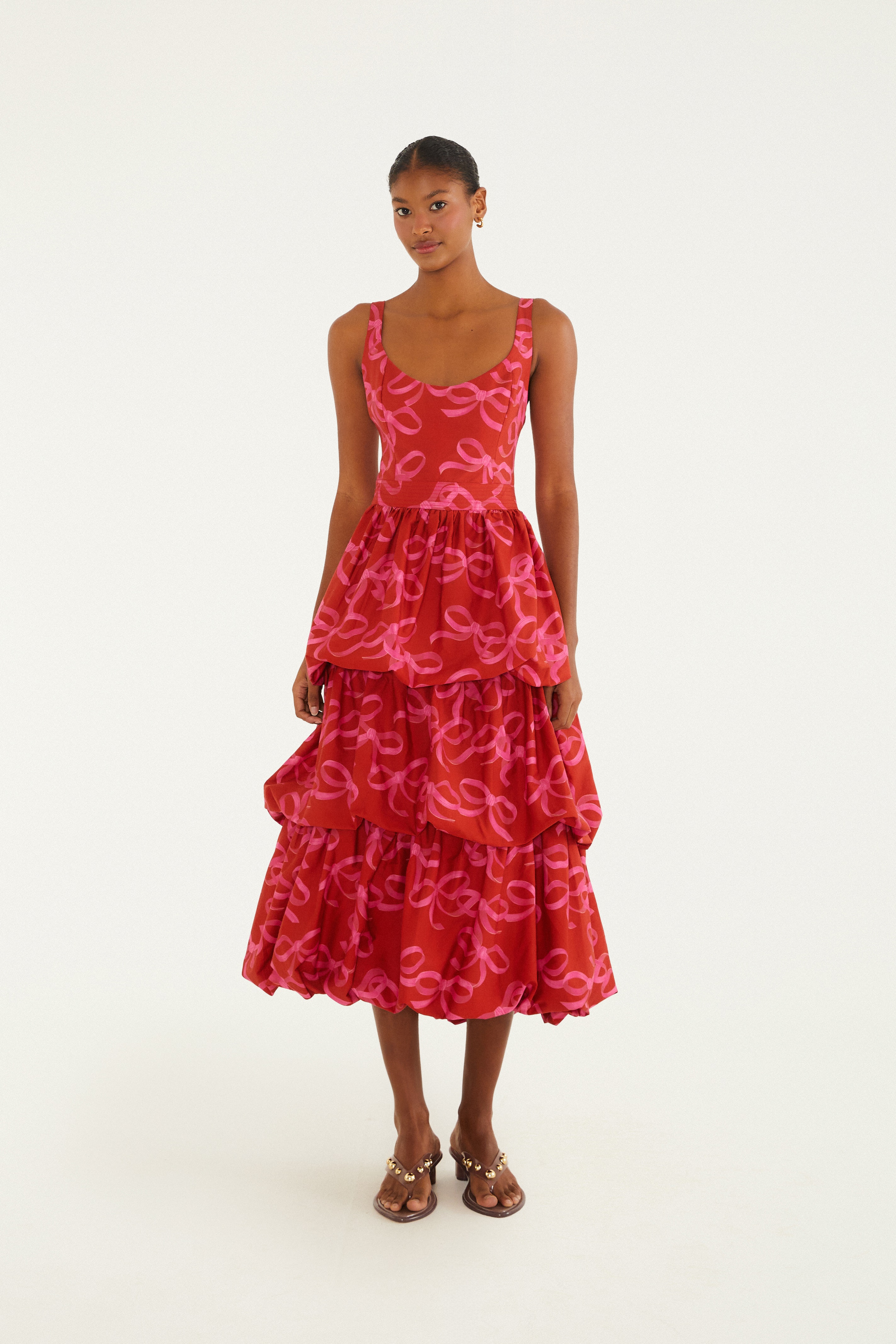 Vestido Camadas Balonê Laços