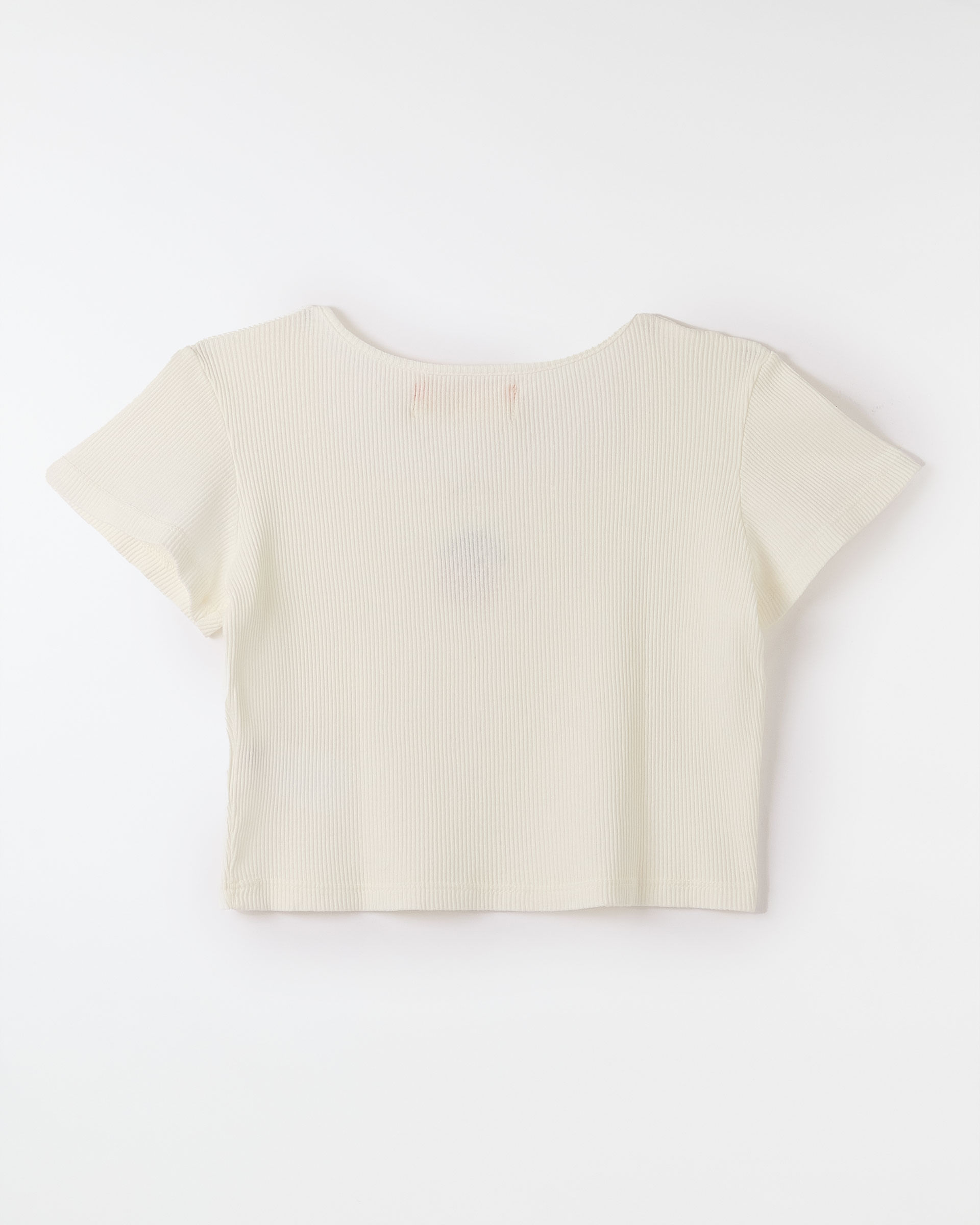 Top Rib Liso Bordado Cereja