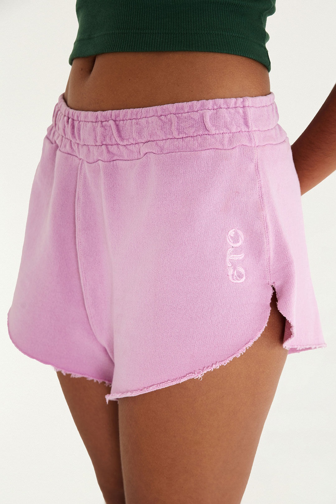 Short Moletom Rosa