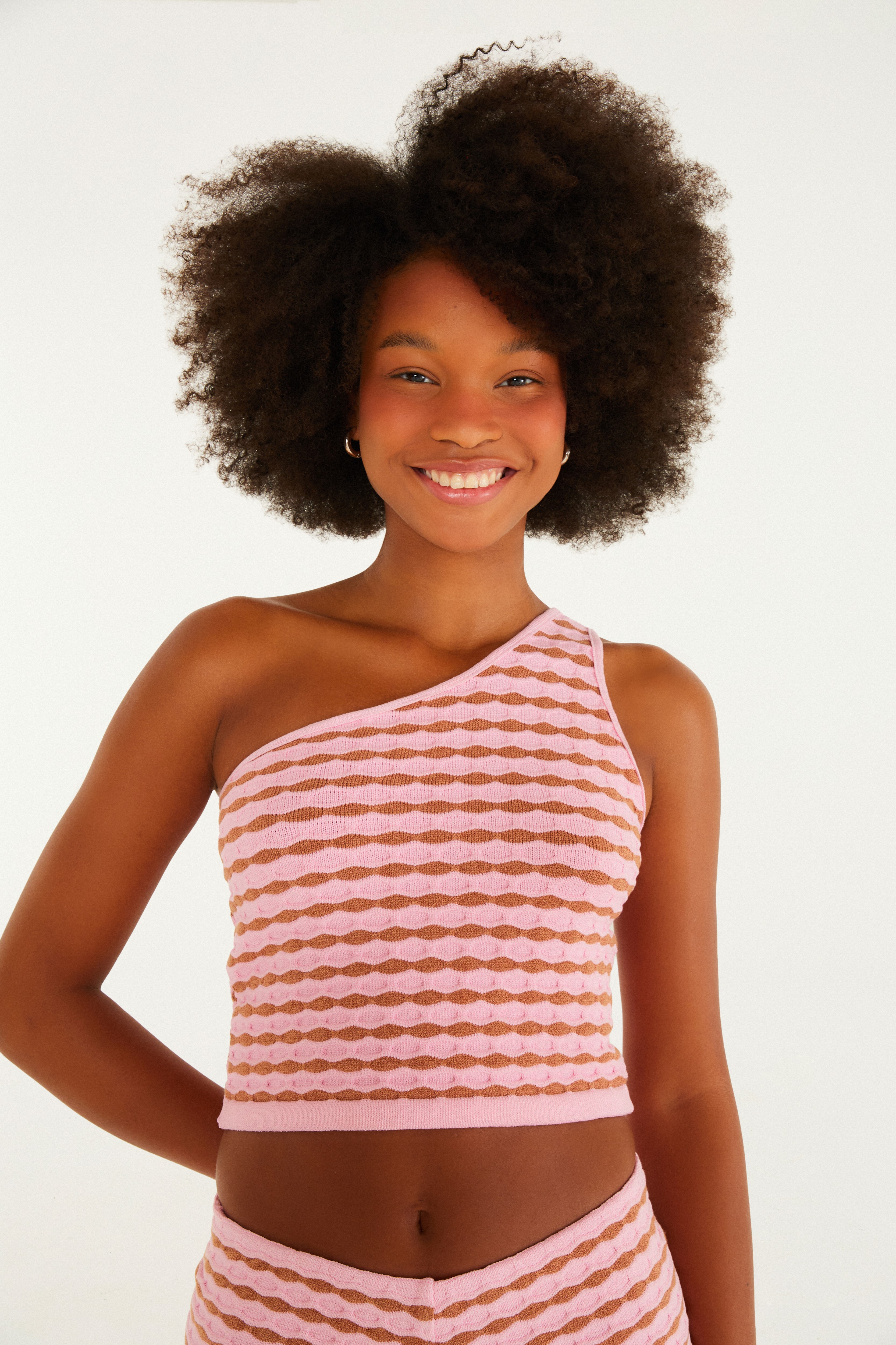 Top Tricot Jacquard Rosa