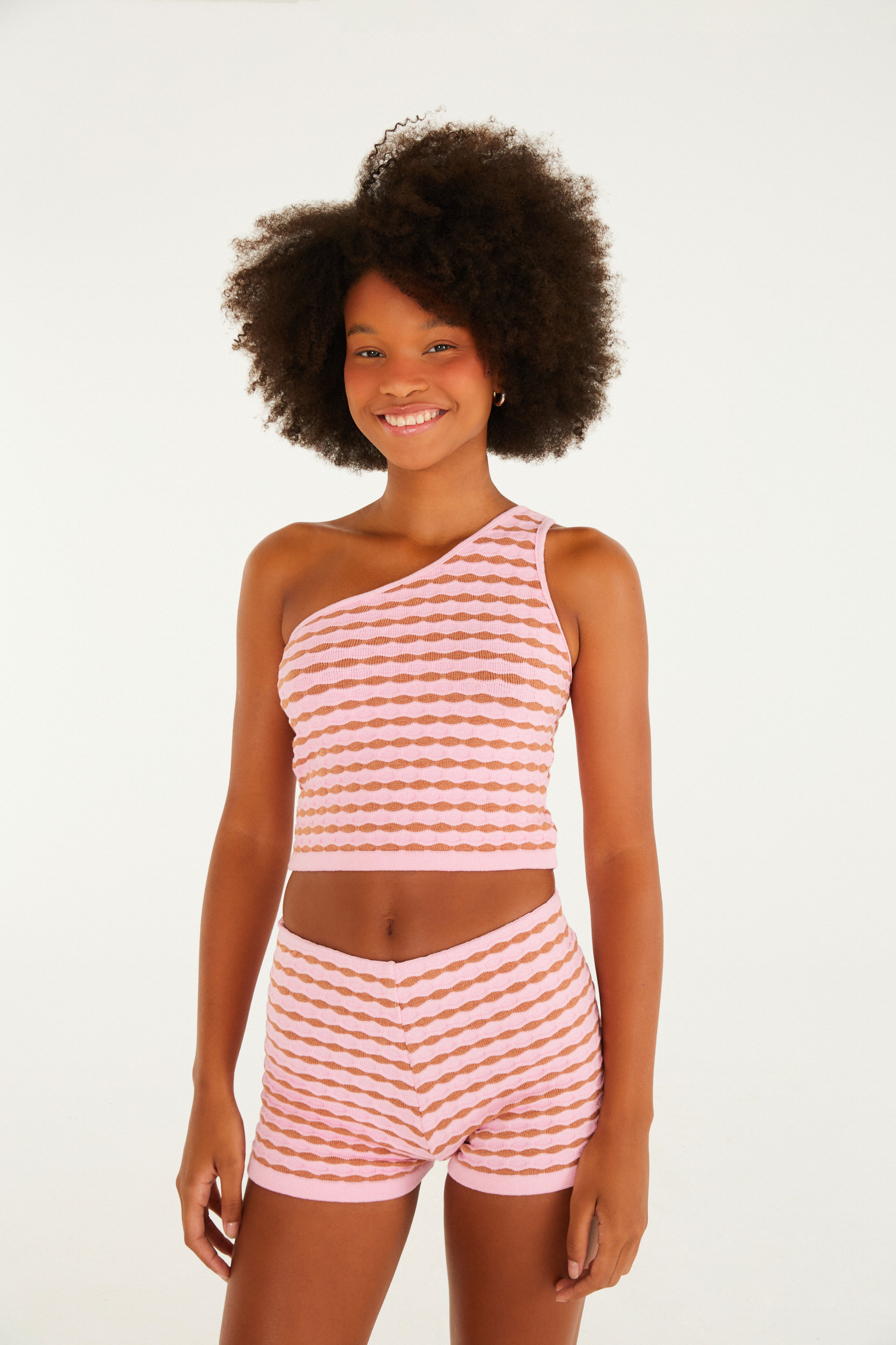 Top Tricot Jacquard Rosa