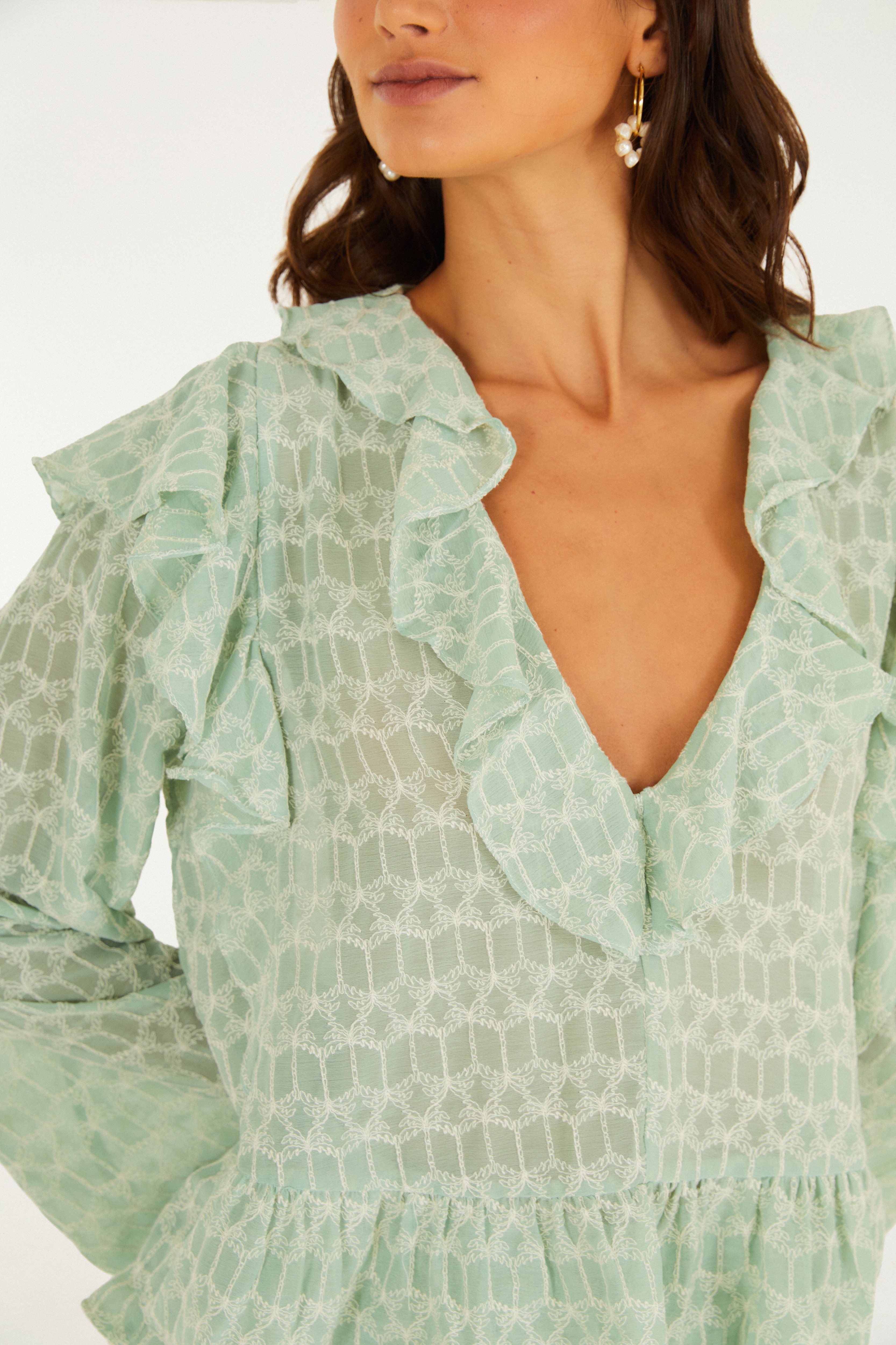 Bata Fluida Babados Coqueirinho