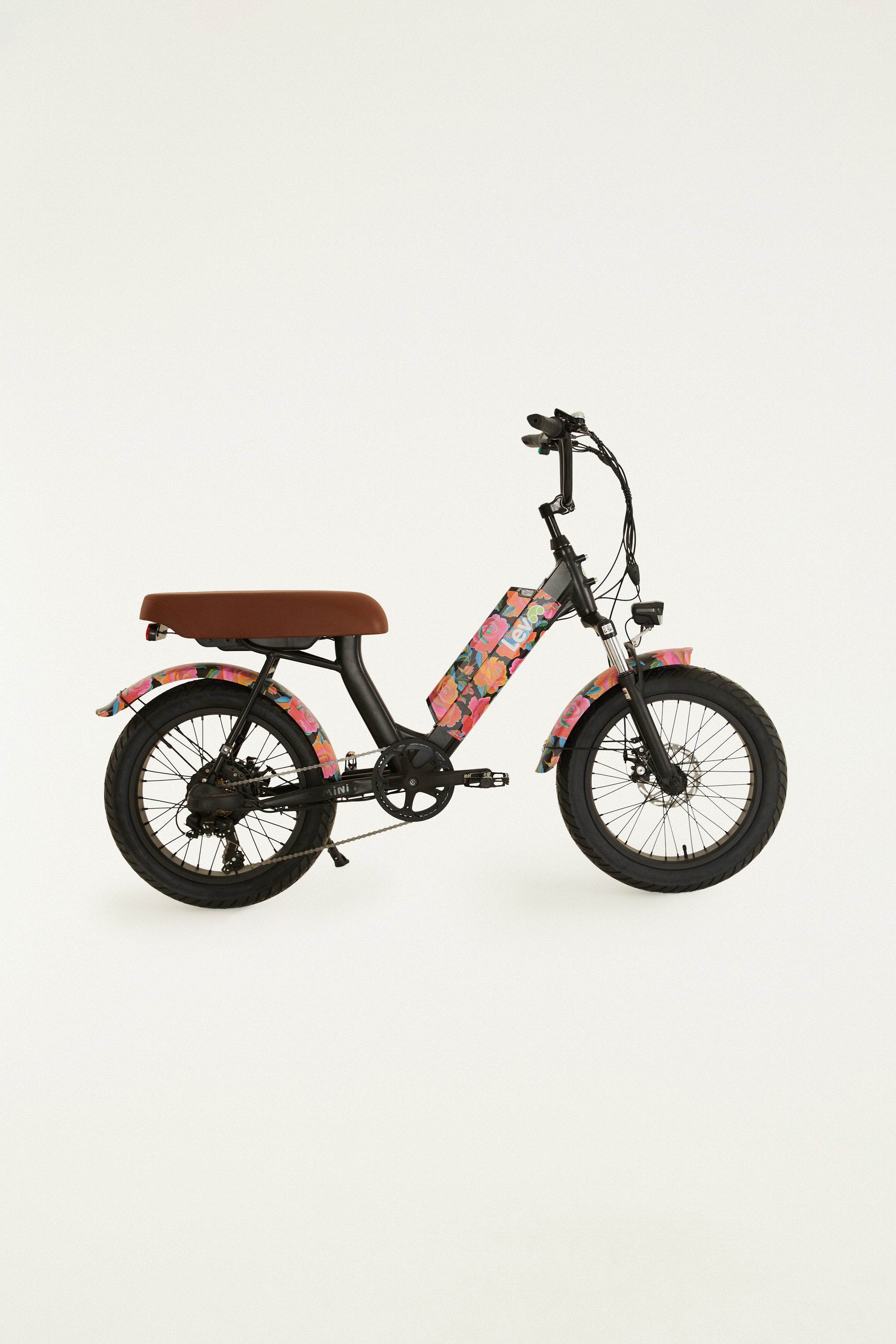 Bike Lev Cruiser Mini Rosas Pintadas Bateria Lítio