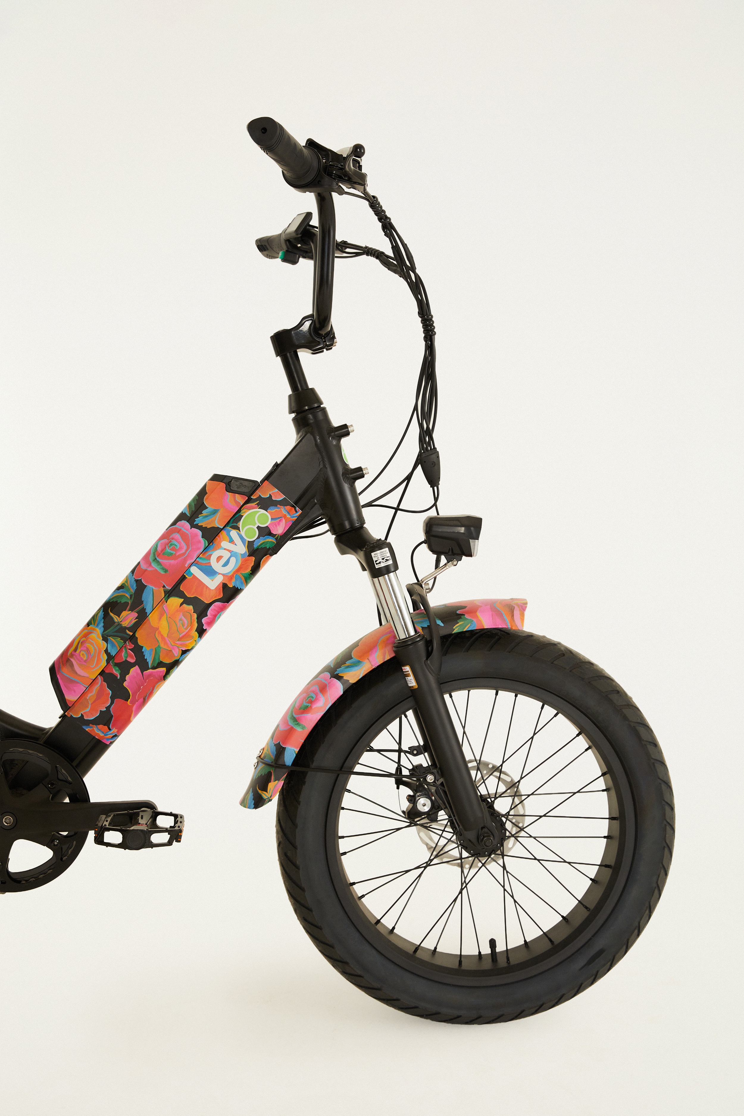 Bike Lev Cruiser Mini Rosas Pintadas Bateria Lítio