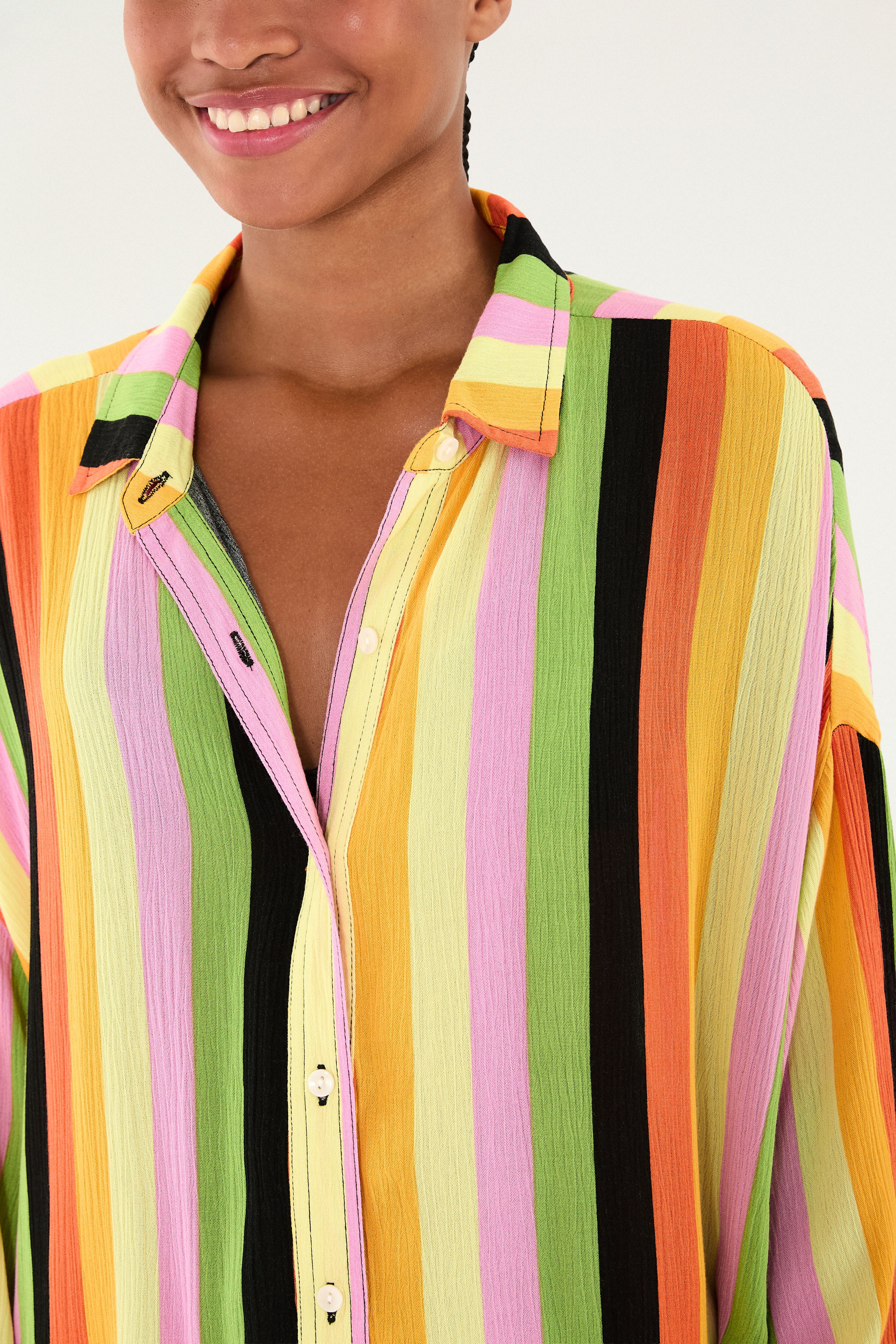 Camisa Neon Stripe Relaxed