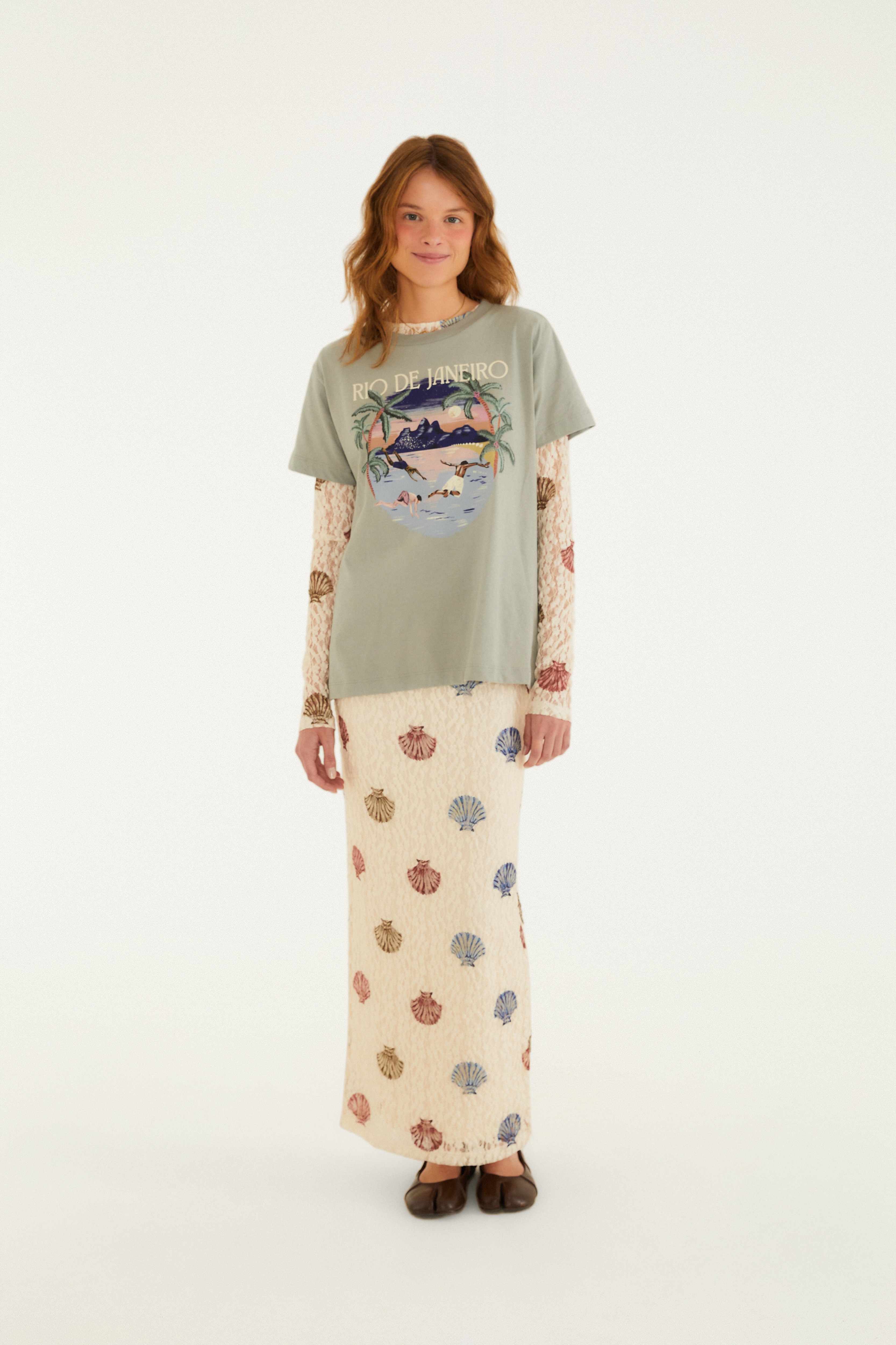 Saia Renda Estampada Conchita