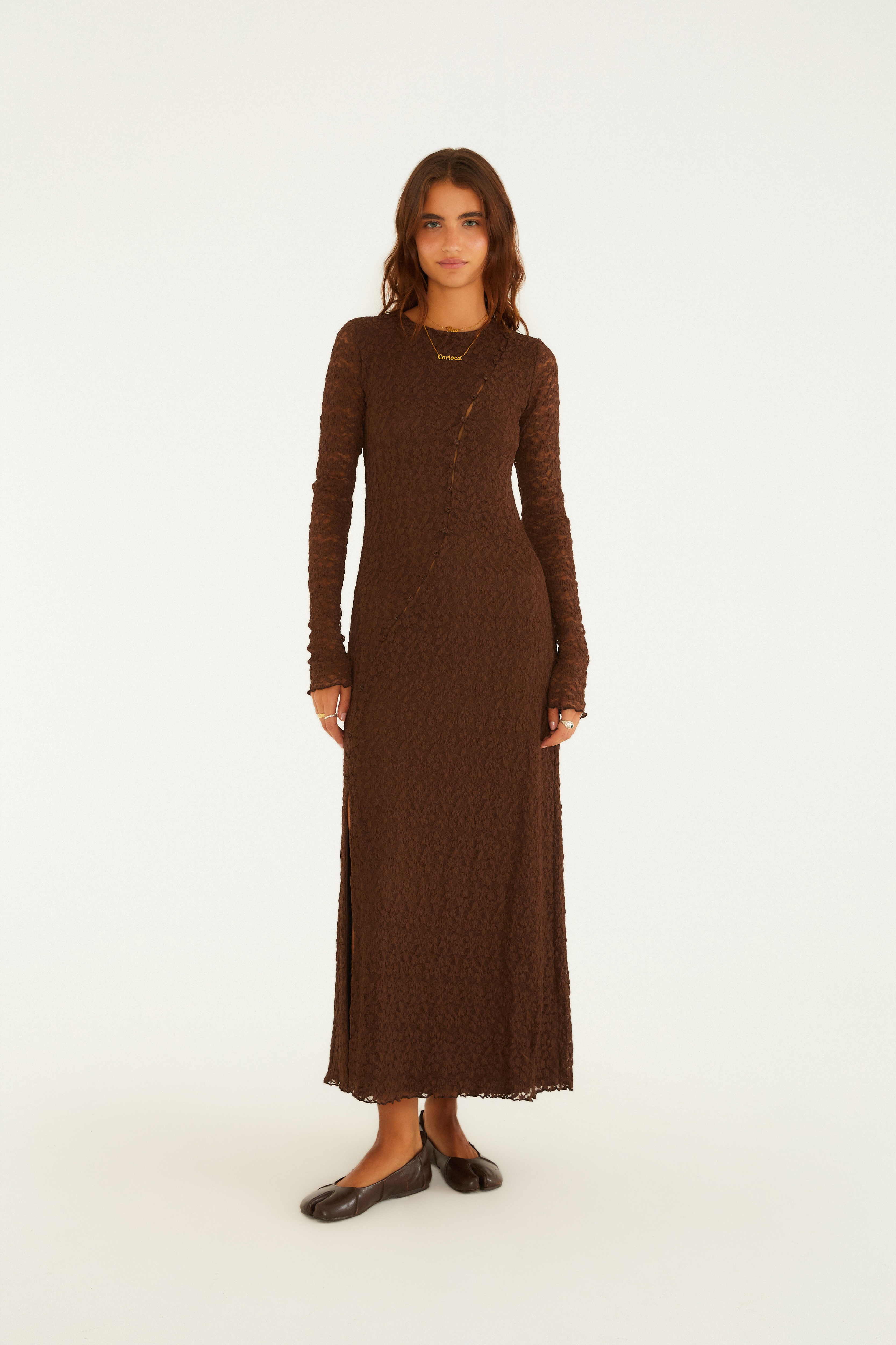 Vestido Túnica Botões Renda