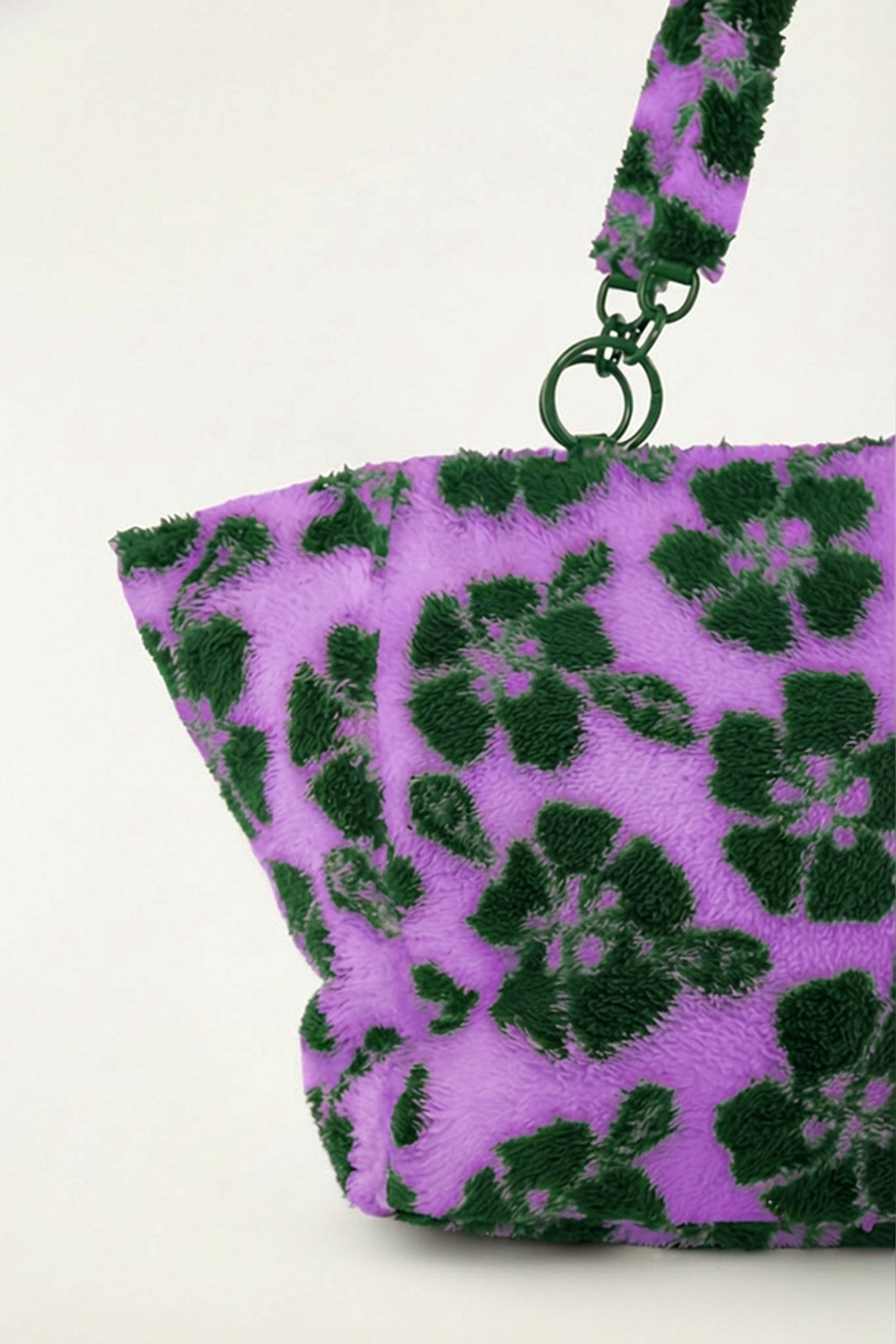 Tote Fleece Hibiscus Lilás Grande