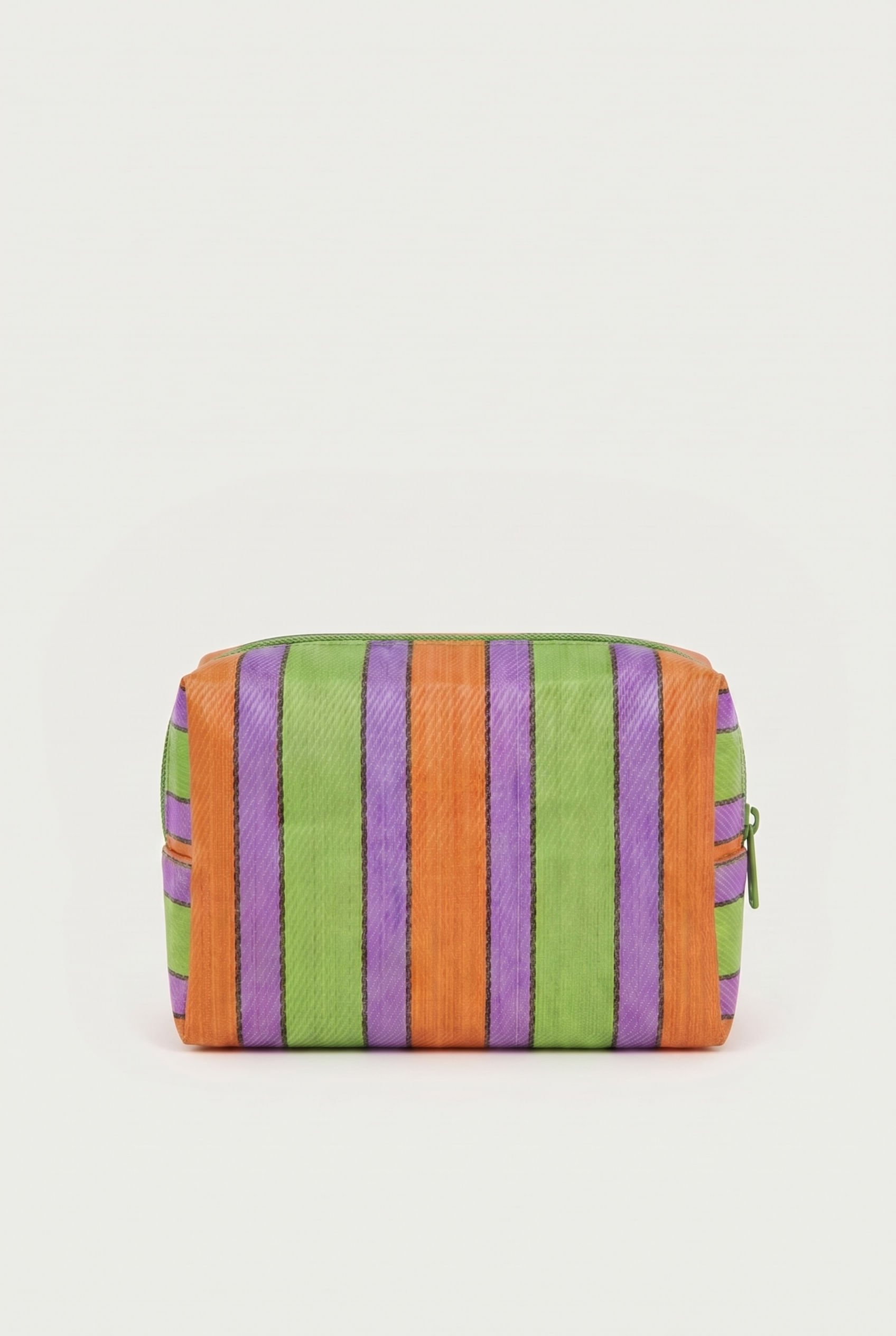 Necessaire Ráfia Multicolor Verde e Roxo