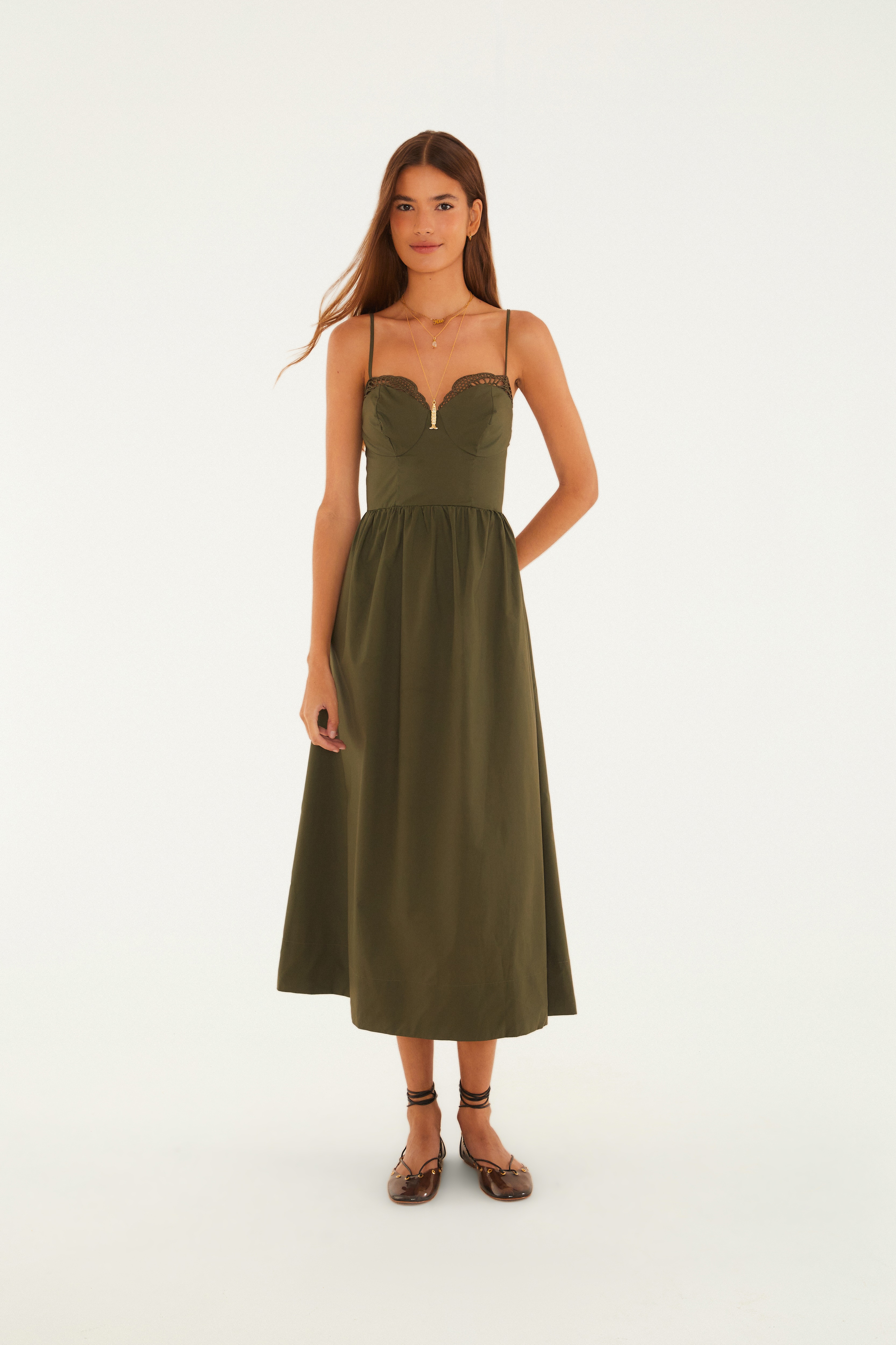 Vestido Renda Midi