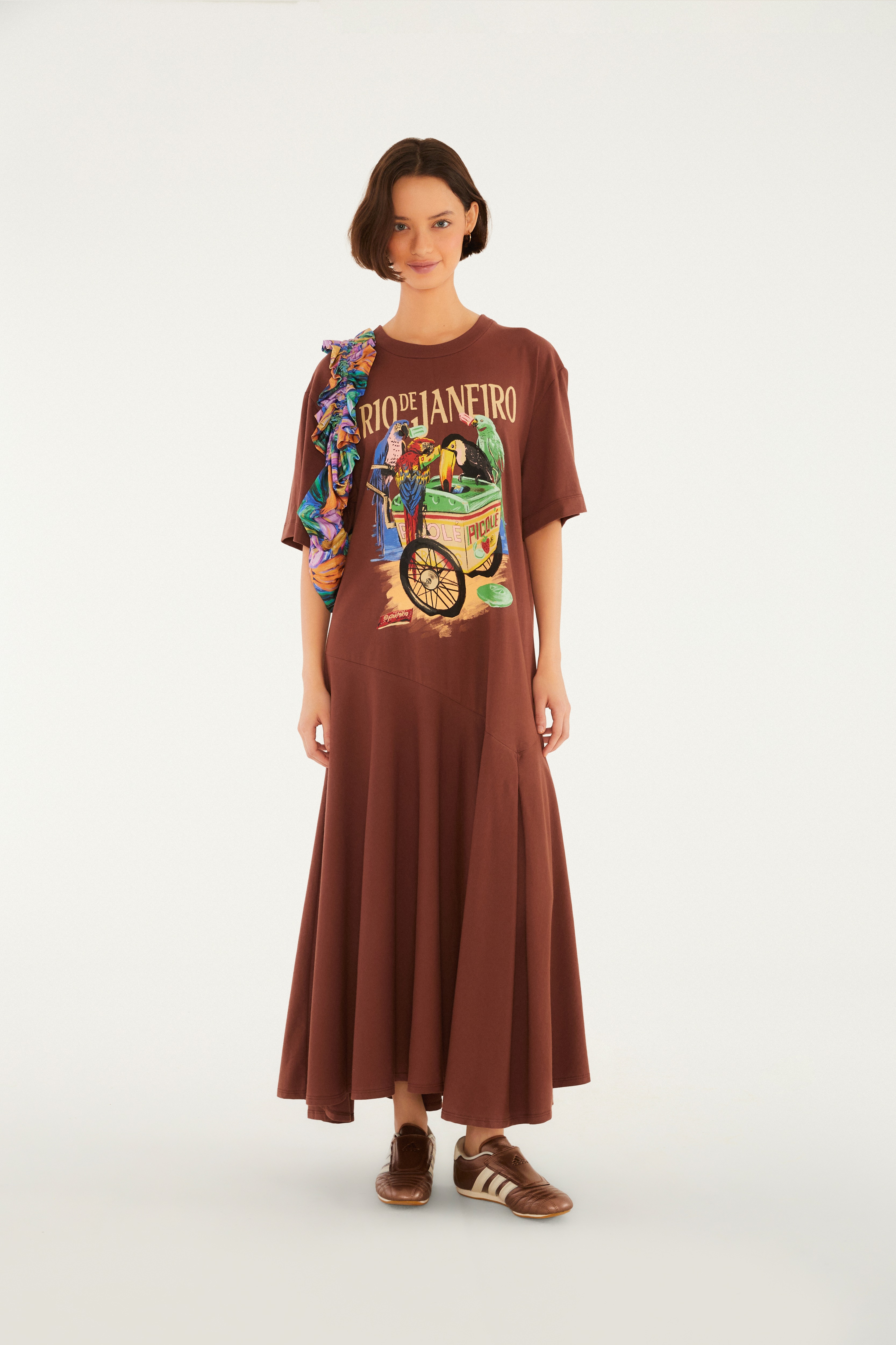 Vestido Pássaros Com Picole