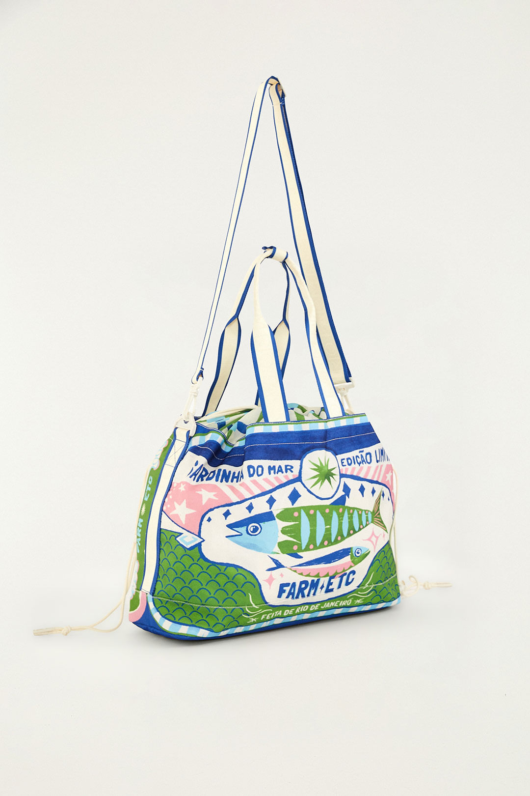 Bolsa Carioca Rótulo Sardinhas Azul