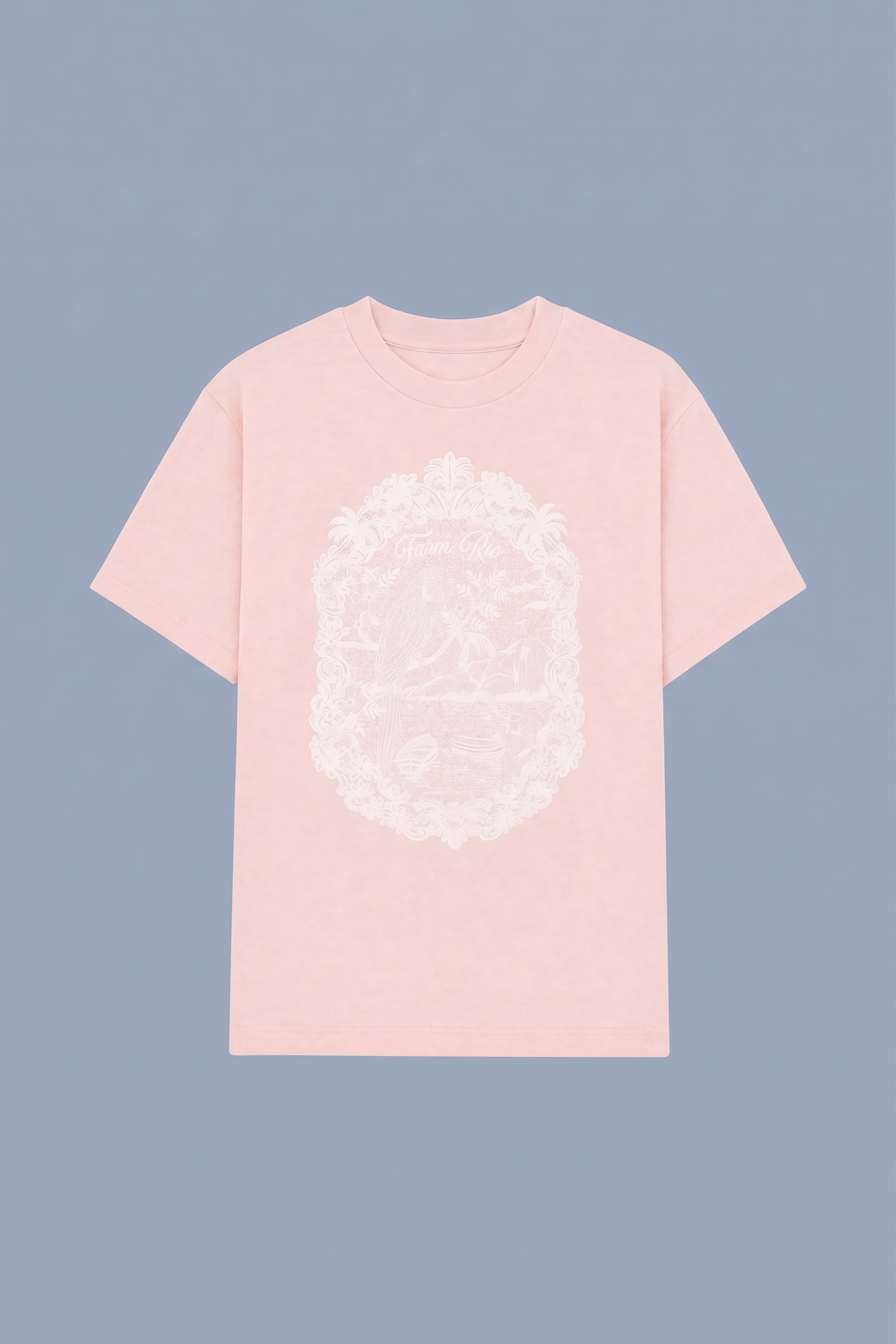 T-Shirt Media Rio De Renda Rosa