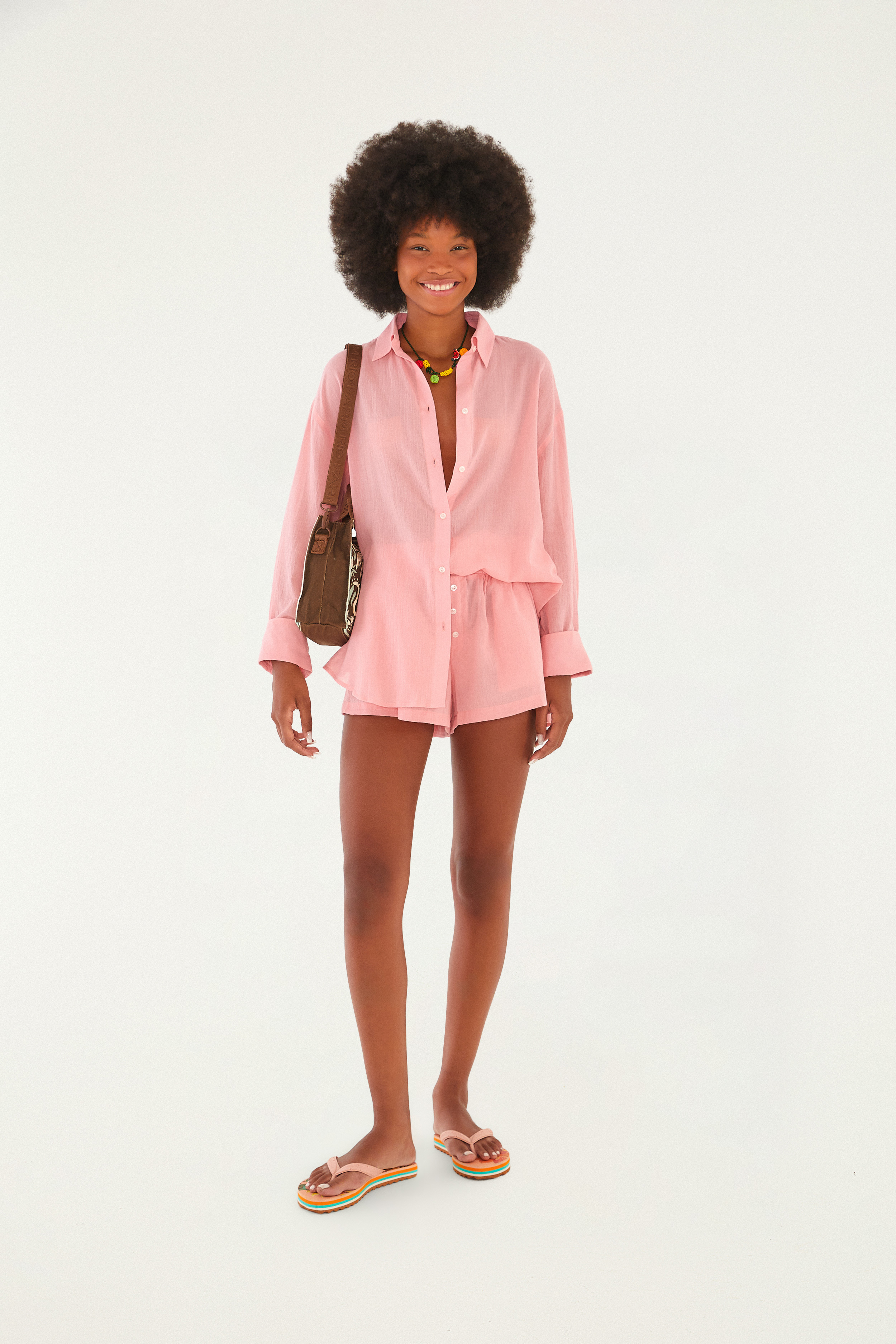 Camisa Manga Longa Rosa