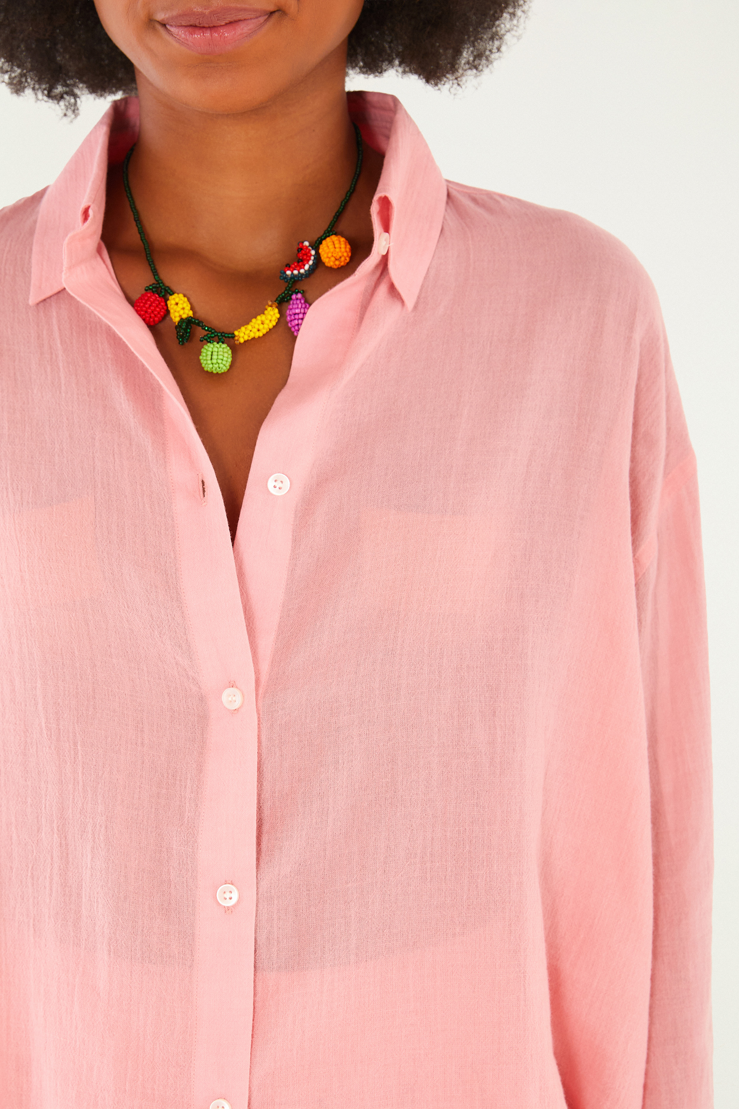 Camisa Manga Longa Rosa