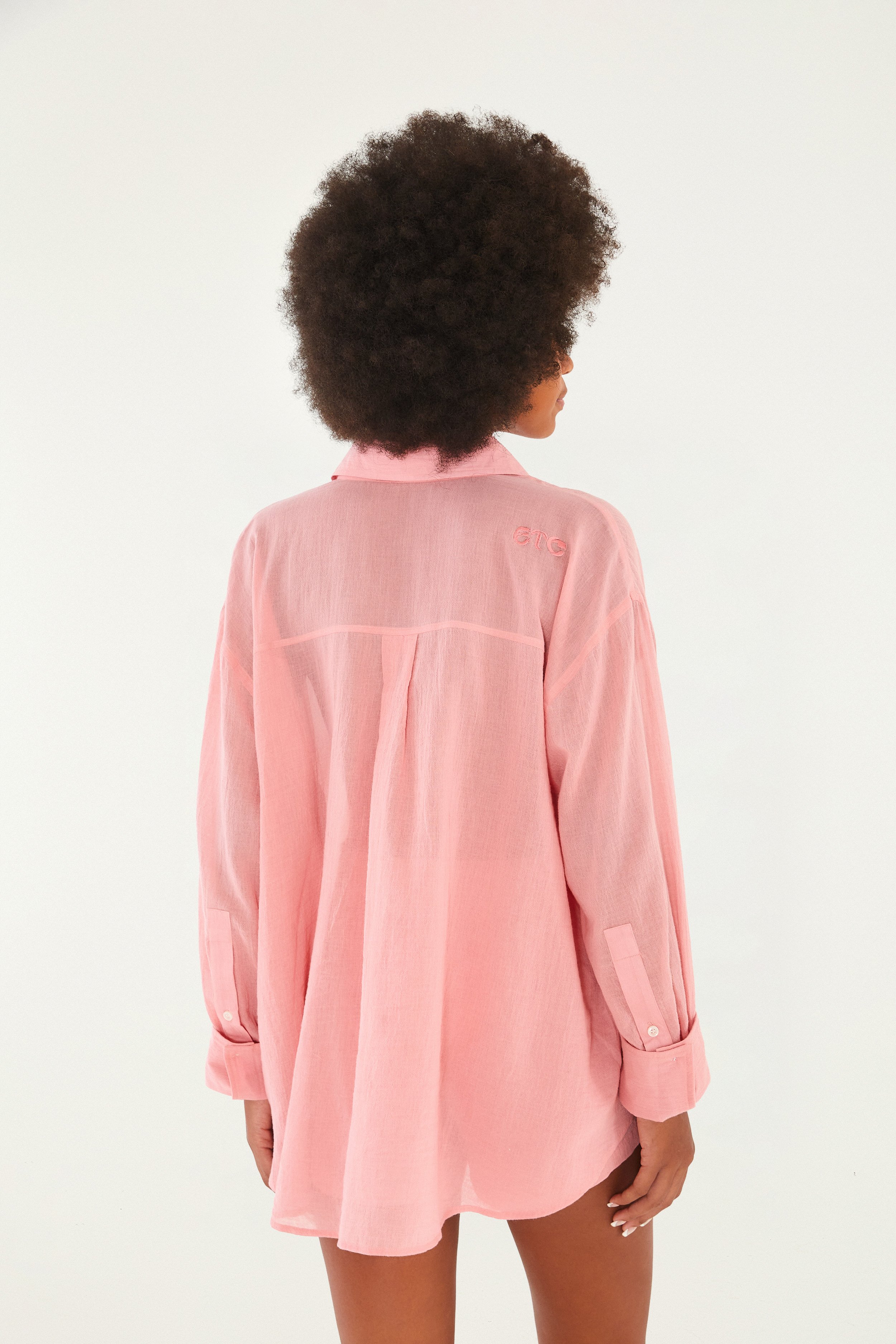 Camisa Manga Longa Rosa