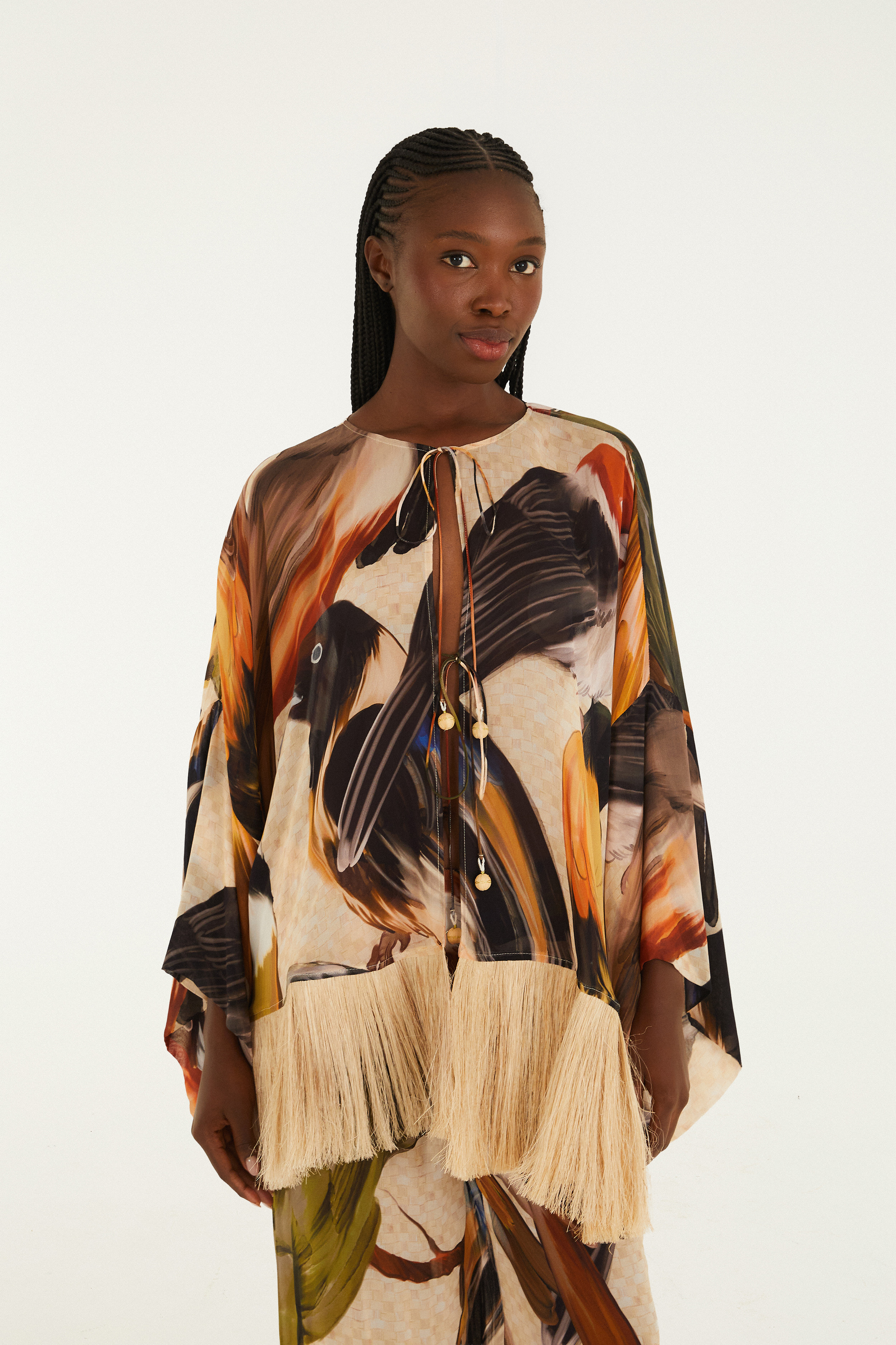 Kimono Palha Estampado